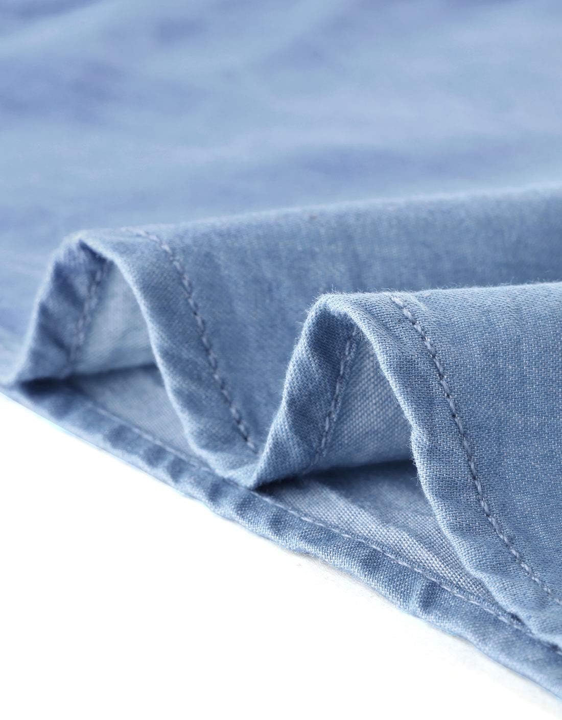 Agnes Orinda Women's Plus Size Denim Shirt Long Sleeves Chest Pocket Button Down Chambray Shirts