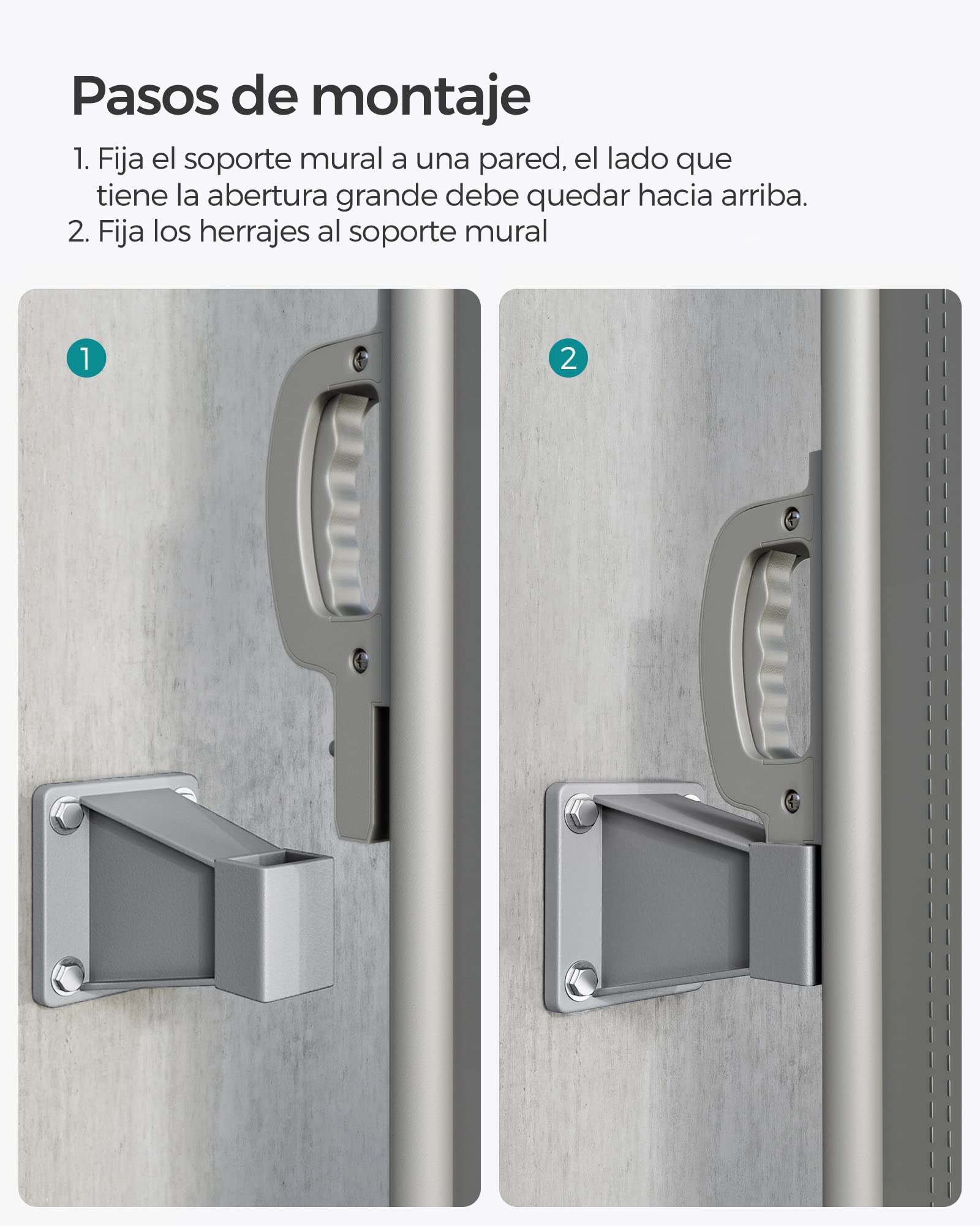 SONGMICS Placa Base Para Poste De Toldo Lateral - Fijación Metálica Gris Con Tapa Antitropiezos (Solo Para Postes De Acero)