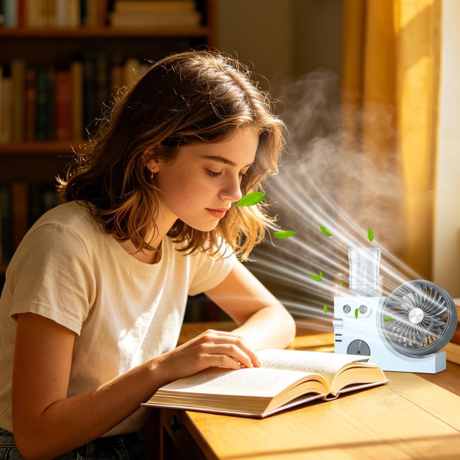 Ventilatore Portatile Con Nebulizzazione Circolatore Di Aria Da Tavolo