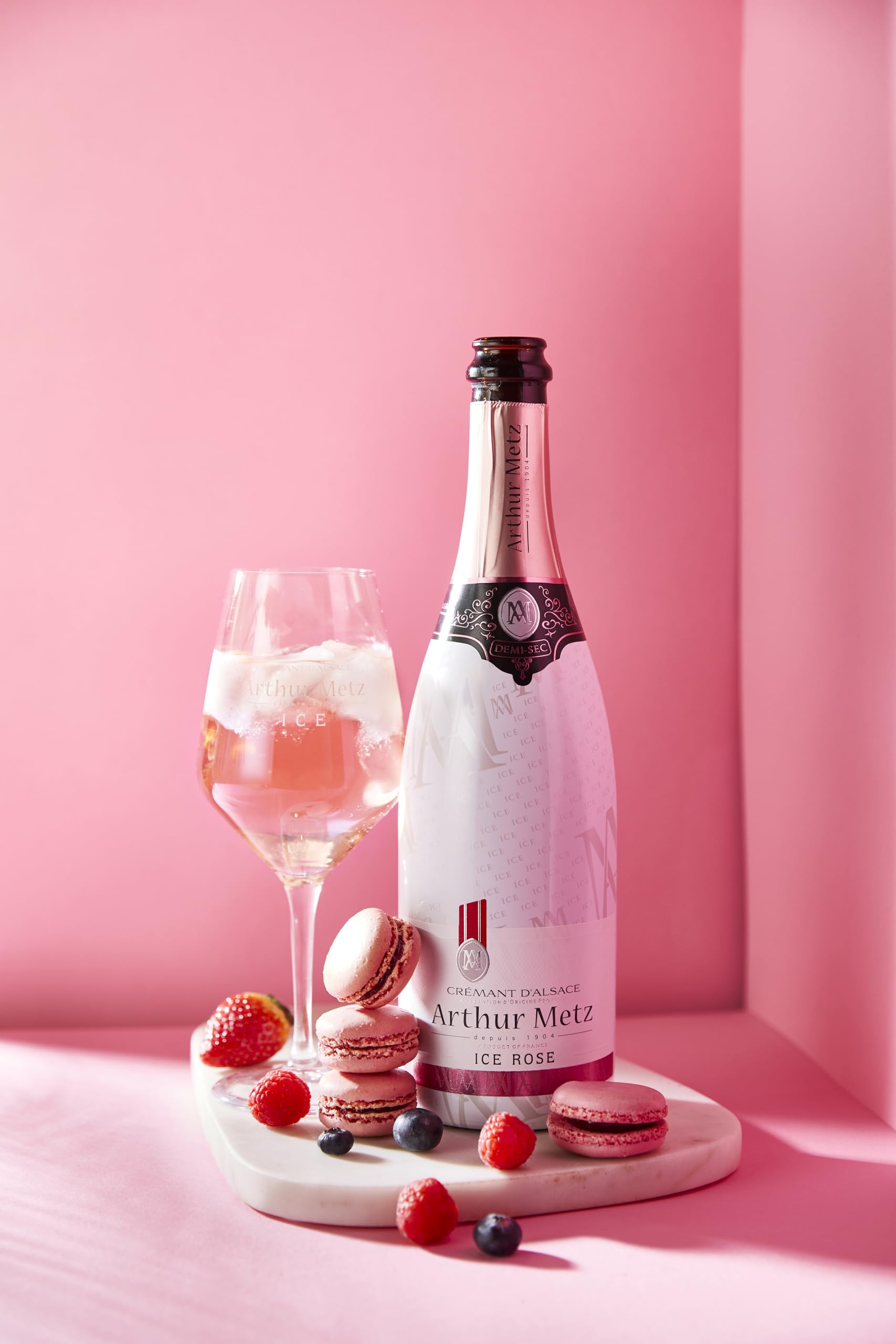 Arthur Metz - Crémant D'alsace - ICE Demi-sec Rosé 11%, Méthode traditionnelle, vieilli sur lattes (6 x 0,75 L)
