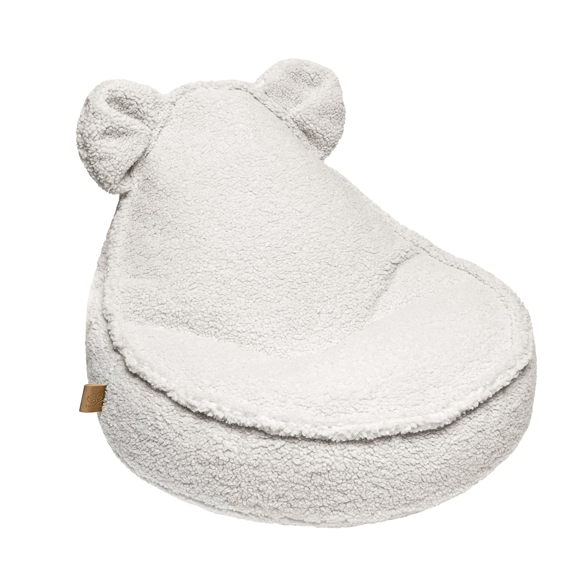 MEOWBABY Pouf Chambre Enfant - Fauteuil Poire Confortable et Léger - Pouf Poire Ergonomique pour Lecture et Jeu - Siège Douillet pour Fille et Garçon avec Remplissage de Billes, Bearly, Crémeux