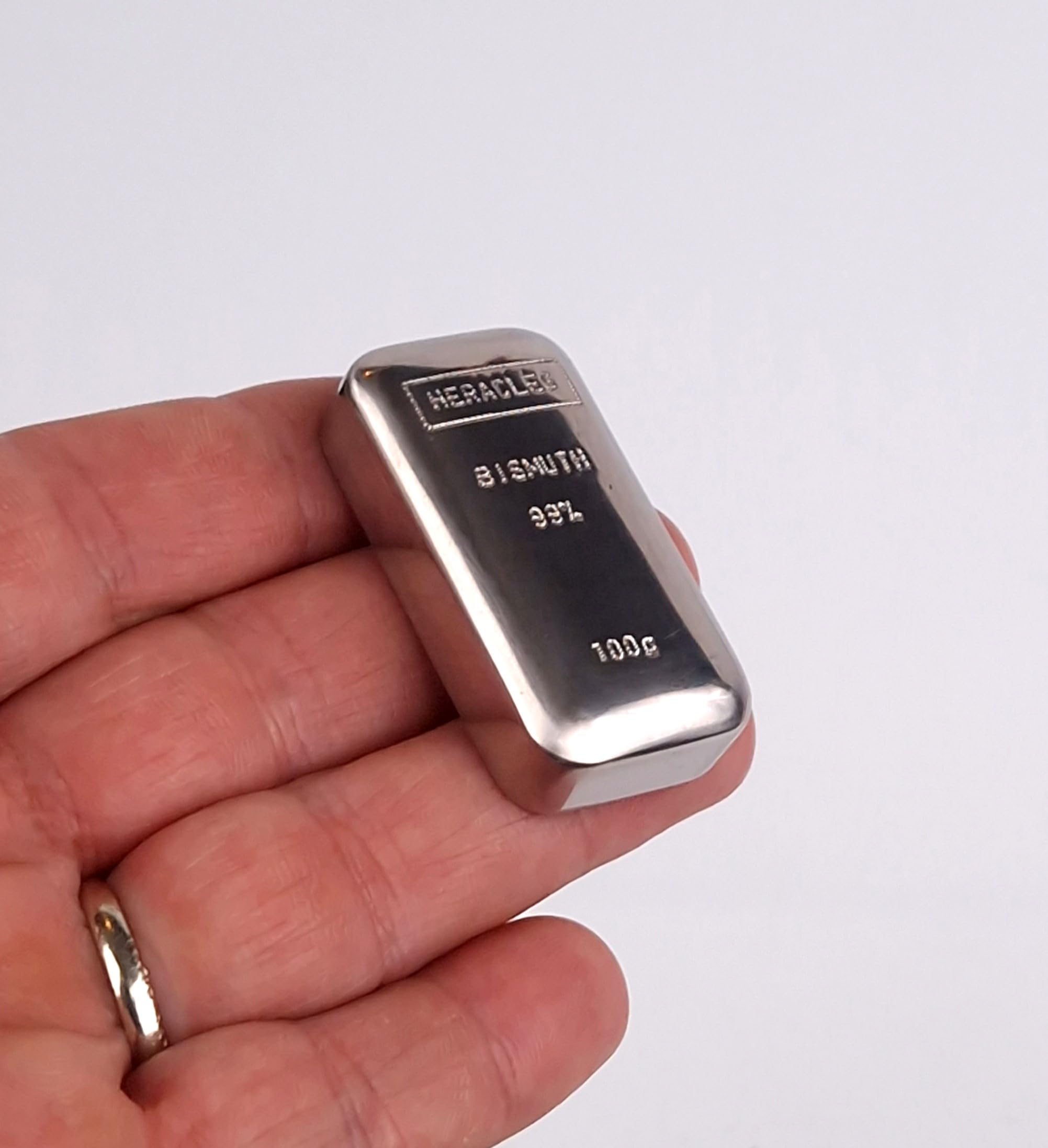Lingotin de Bismuth pur 999, 100 g - Dimensions 4,5 x 2,3 x 1 cm - Pureté exceptionnelle pour collections et amteurs de métaux précieux - Cadeau unique et original