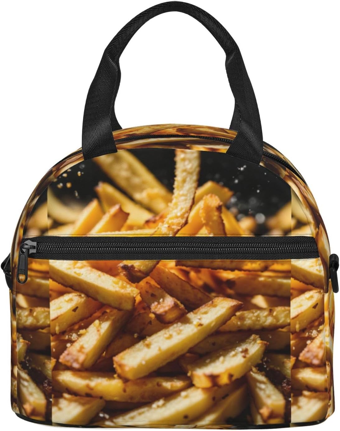 Fast Food Print Reusable Lunch Bag Insulated Lunch Boxes for Office Work Picnic Tote Bag Adjustable