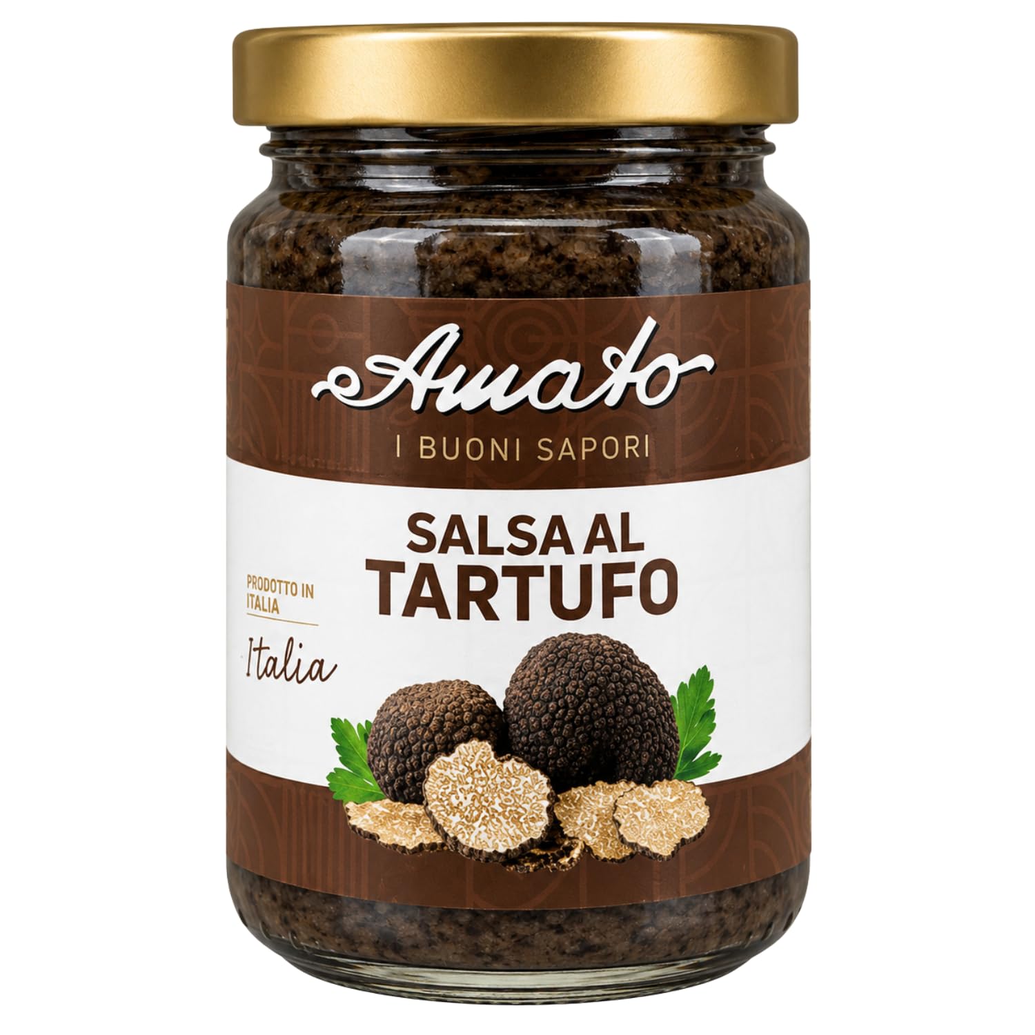 Amato Salsa al Tartufo 90 g, Crema Gourmet con Tartufo per Pasta, Crostini, Bruschette, Carne e Risotti, Vasetto in Vetro, Confezione Multipla 4/8/12 Pezzi (12 PEZZI)