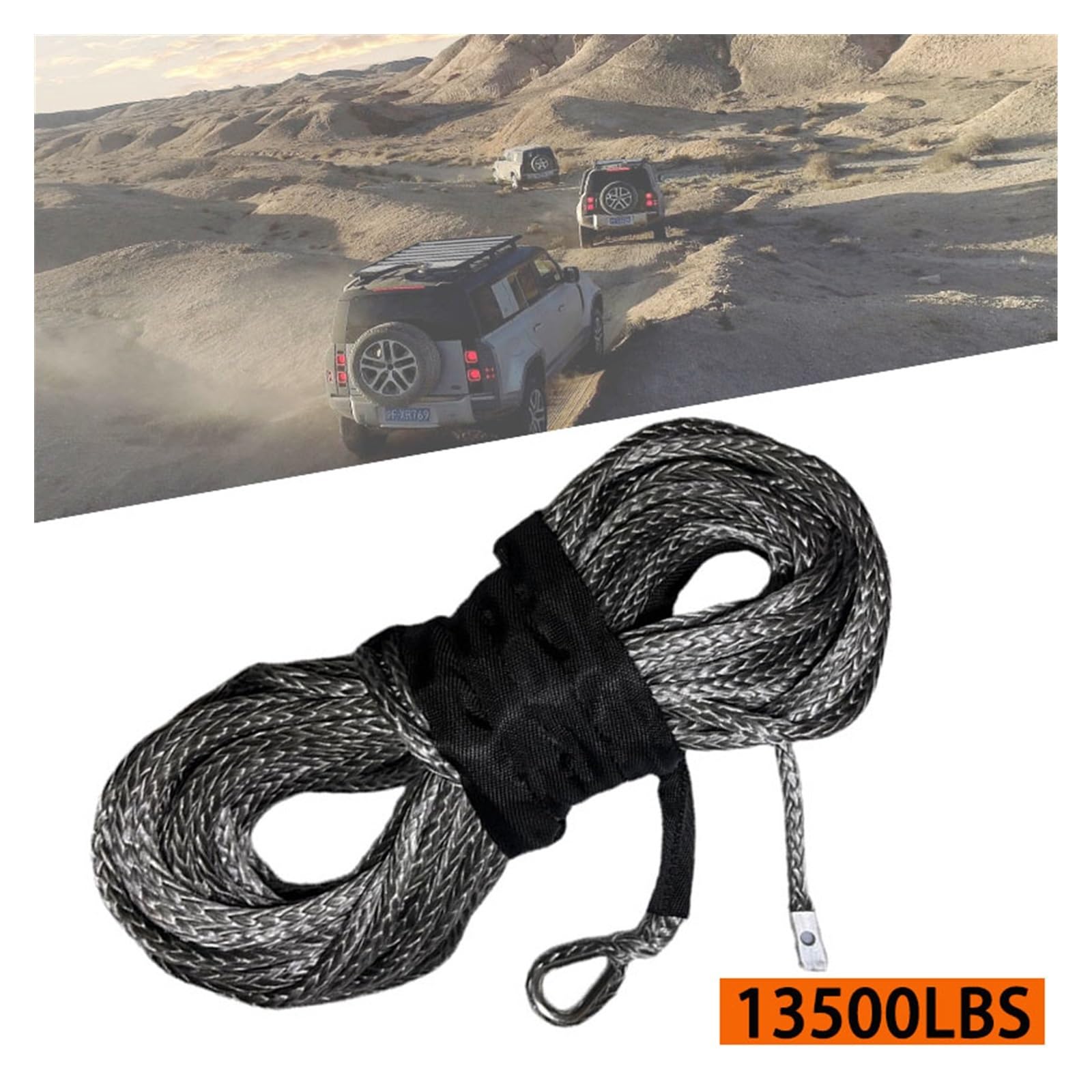 Lina wyciągarki, Upgrade 26mX8mm wciągarka holownicza lina sznurkowa linia włókno syntetyczne135000lbs dla Jeep ATV UTV SUV 4X4 4WD(8mmx26m red)