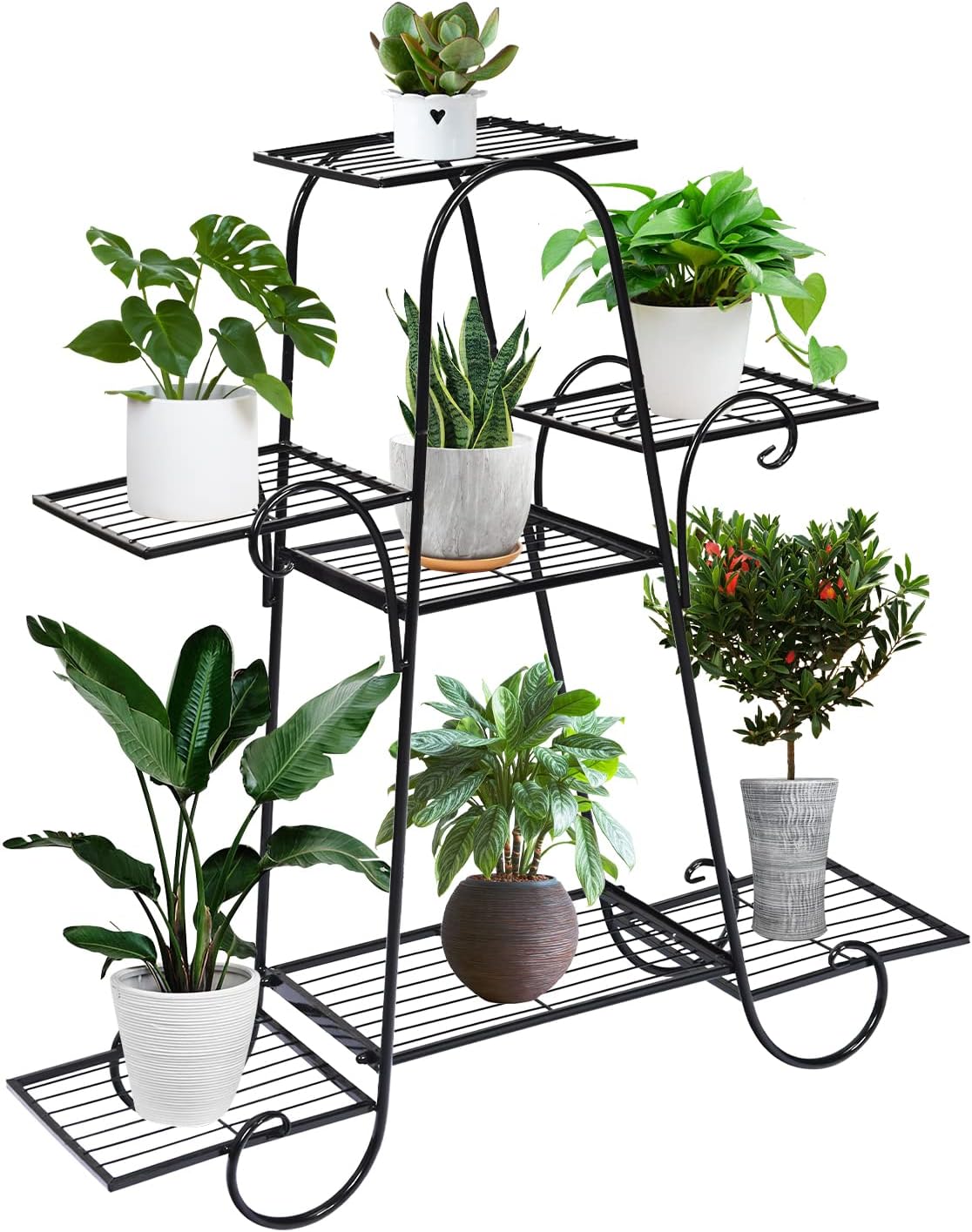 Giantex 7 Tiers Metal Plant Stand Flower Pots Holder, Plant Display Rack for Patio Garden Balcony Home, Indoor Outdoor Storage Shelf Decorative Planter Vertical Flowerpot Holder (7 Tier)