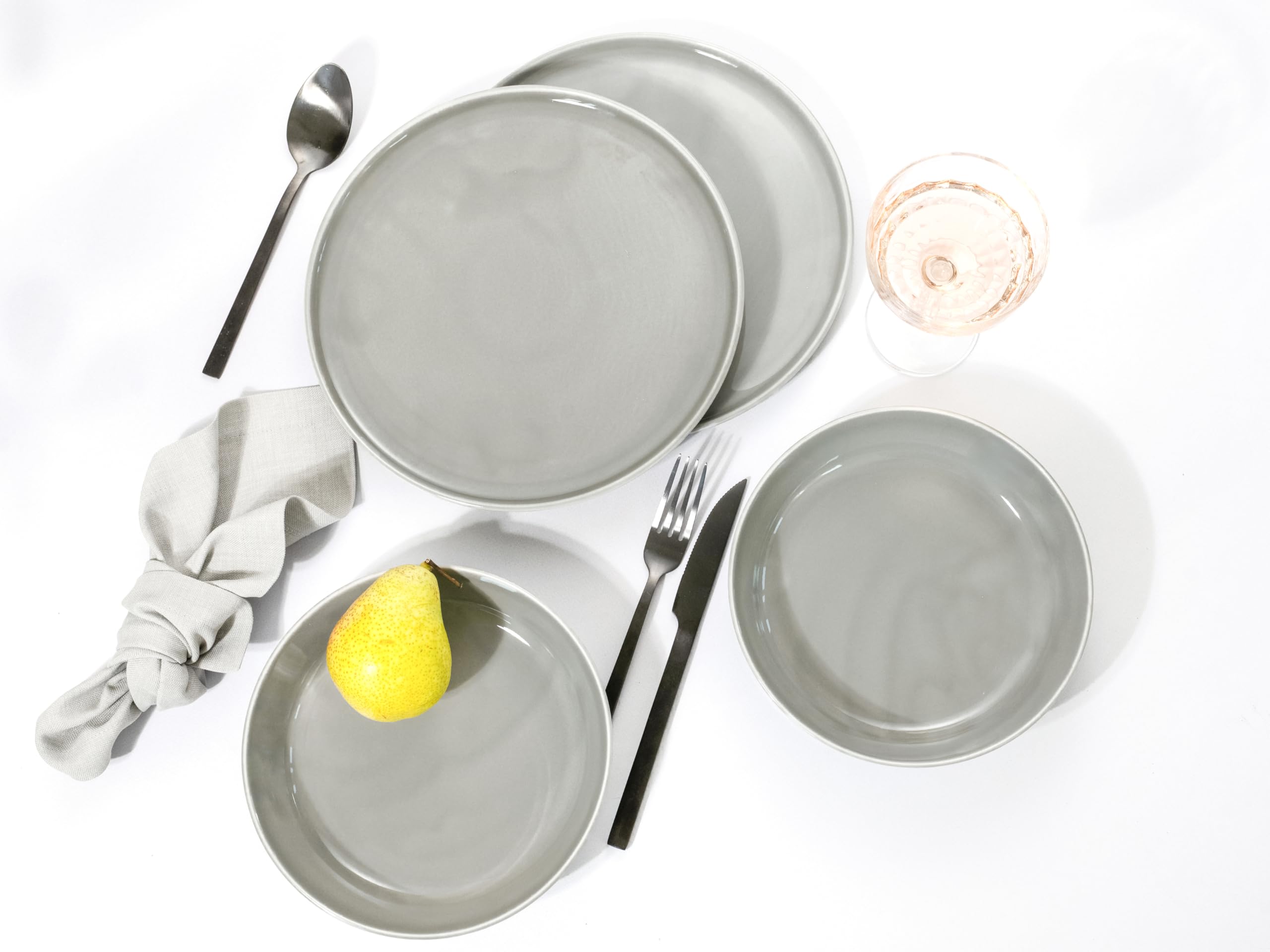 CreaTable, 16735, seria Chef Collection GRAU, zestaw naczyń, serwis stołowy 12-częściowy