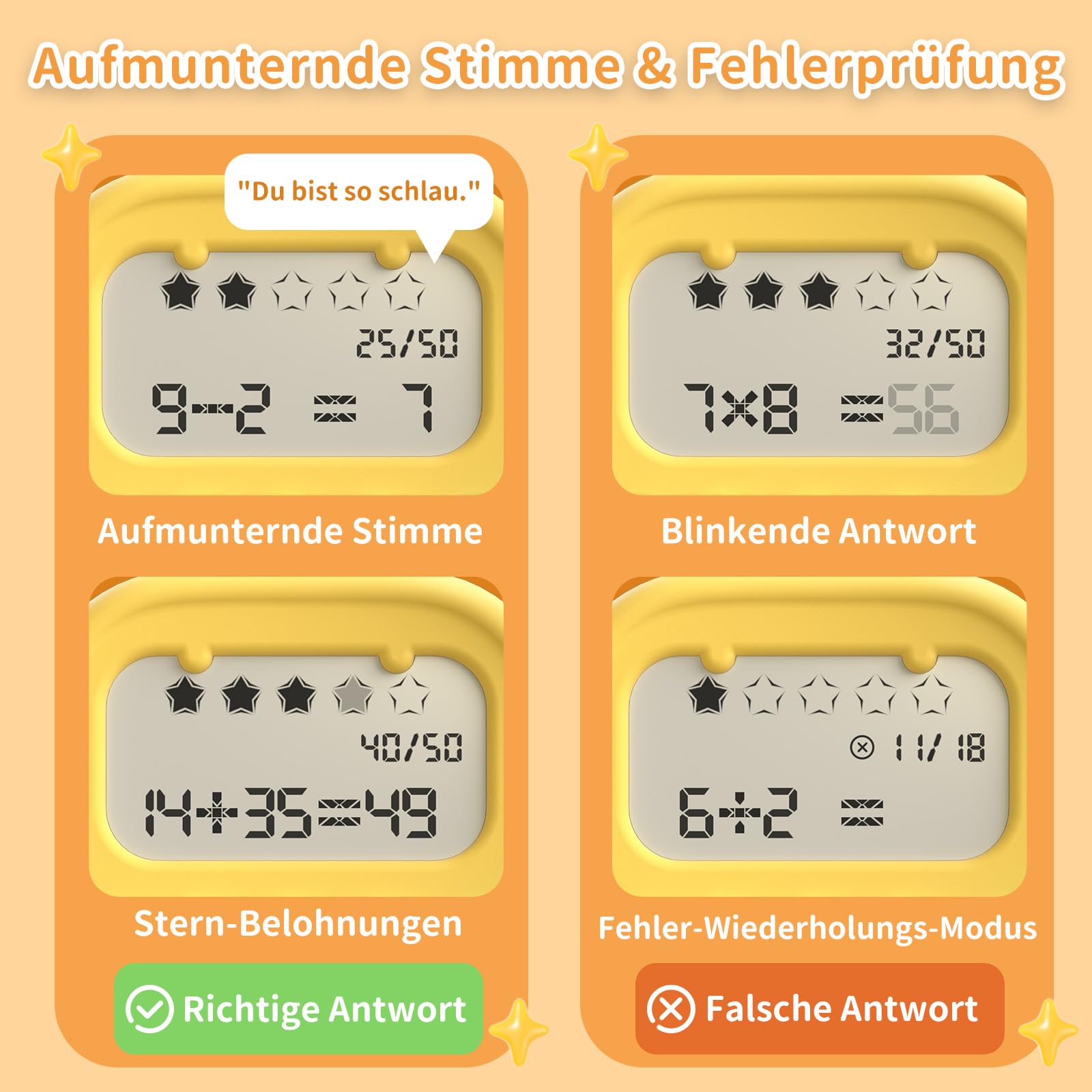 alilo Mathespiel für Kinder 5-12 Jahre, Elektronischer Kopfrechnen Trainer für Addition, Subtraktion, Multiplikation & Division, Interaktives Mathetrainer mit 19 Spielen, 5 Modi & 50.000 Aufgaben