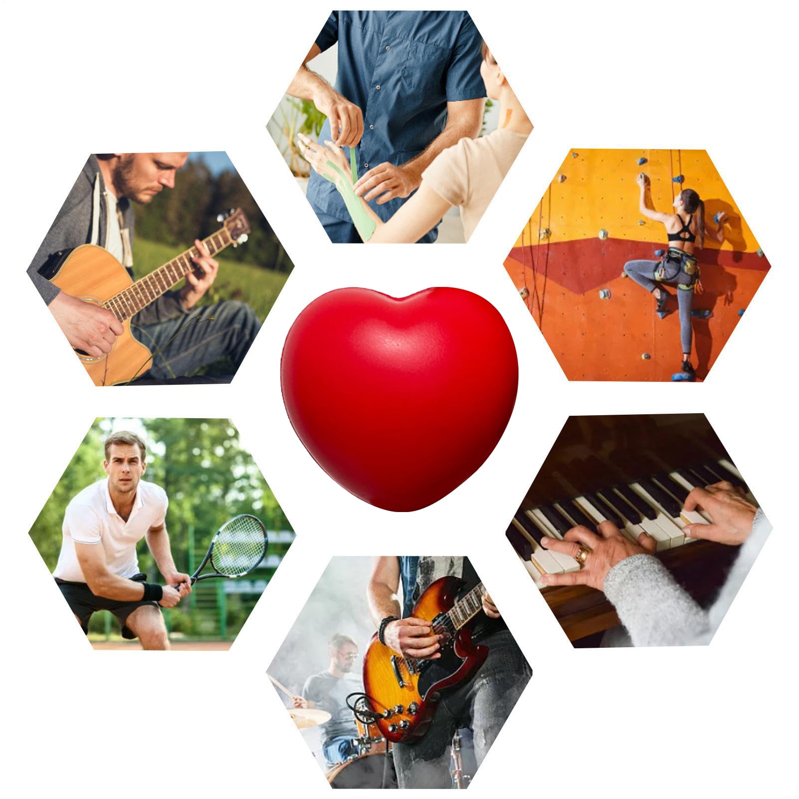 Palline Da Esercizio Antistress Per Mani Training per Singolo a Cuore | Palle Antistress Cuore Per Sollievo Dallo Stress, Riabilitazione Dita, Presa, Palla Spremere