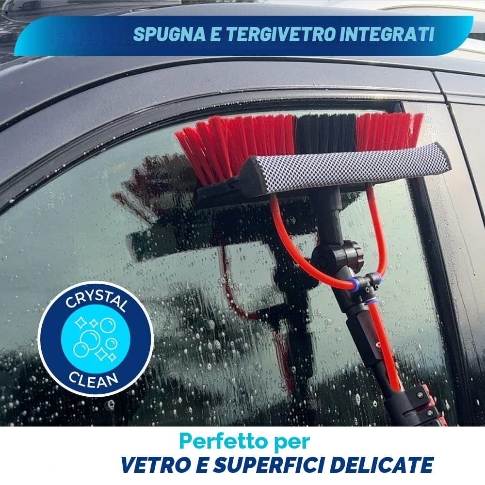 STARLYF - Telescopic Hydrocleaner, scopa telescopica per pulizia, idropulitrice telescopica, alimentazione ad acqua, dispensatore di sapone, pulizia pannelli solari, lavaggio camion, autobus, auto,