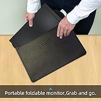 Vista 9 de Monitor portátil triple de 15.6" plegable con pantalla dual y extensor VESA 1080P FHD IPS para laptop PC con soporte giratorio de 360° para Windows