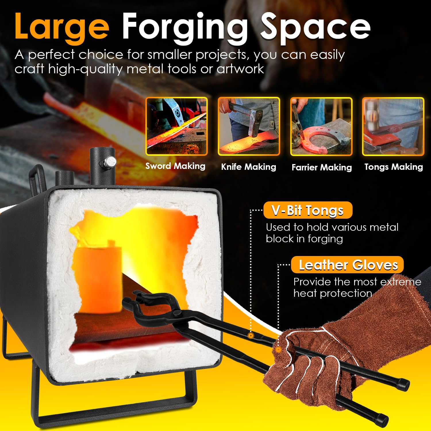 Snapklik.com : Propane Gas Forge, Double Burner Blacksmithing Forge ...