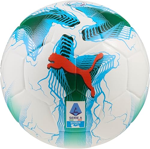 PUMA Balón de fútbol unisex Orbita Serie A cosido a máquina (calidad FIFA), blanco-multicolor AH25, 5