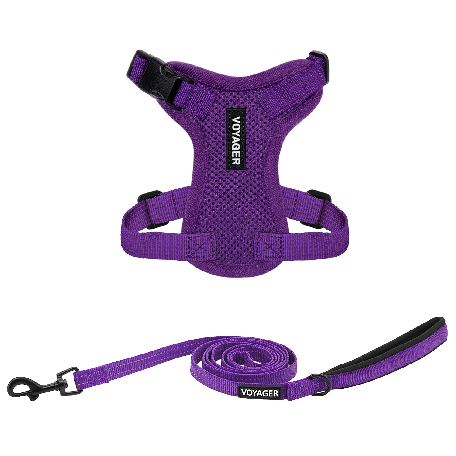 Voyager Escape Proof Cat Harness and Leash Set with Reflective Stitching, Neoprene Handle 5ft - Supports Small, Medium and Large Cats, Kittens for Walking by Best Pet Supplies - Royal Blue, S — view 106