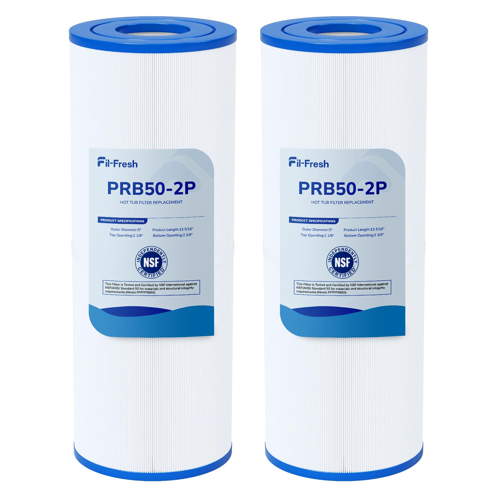 Fil-fresh PRB50-IN Hot Tub Filter Replacement, Compatible with Jacuzzi J210/J220/J235/J245/J275, Replaces Pleatco PRB50-IN, Unicel C-4950, Filbur FC-2390, 5×13 Drop‑in Spa Filter, 50 sq. ft, 2-Pack-image-37