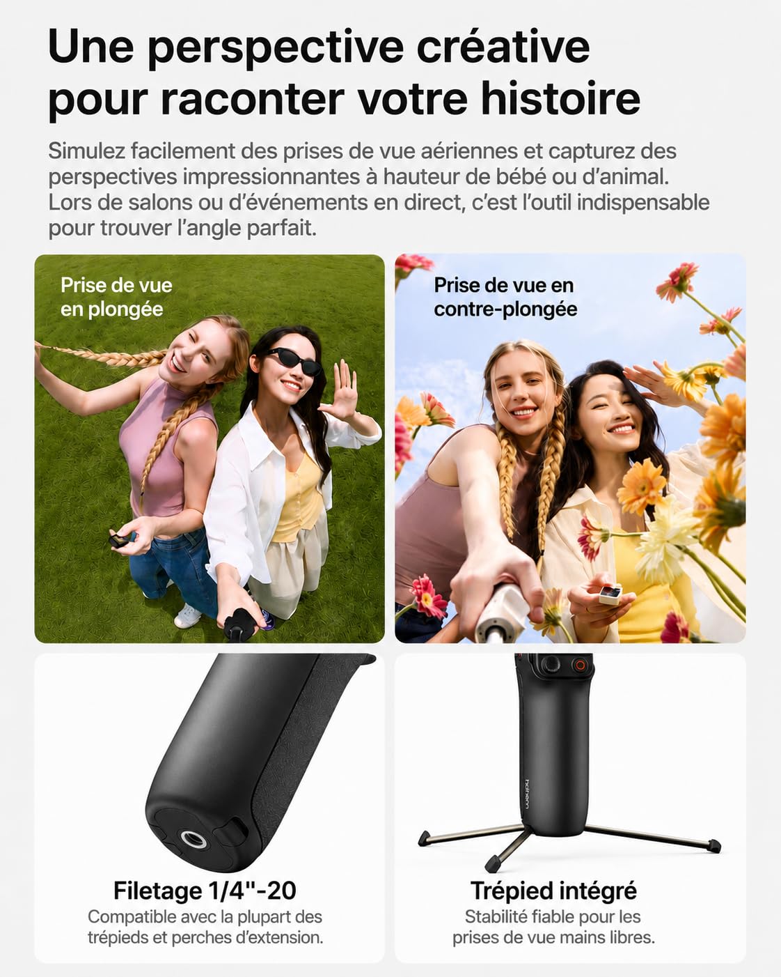 Hohem iSteady V3 Ultra Stabilisateur Smartphone Gimbal, Contrôle par Gestes