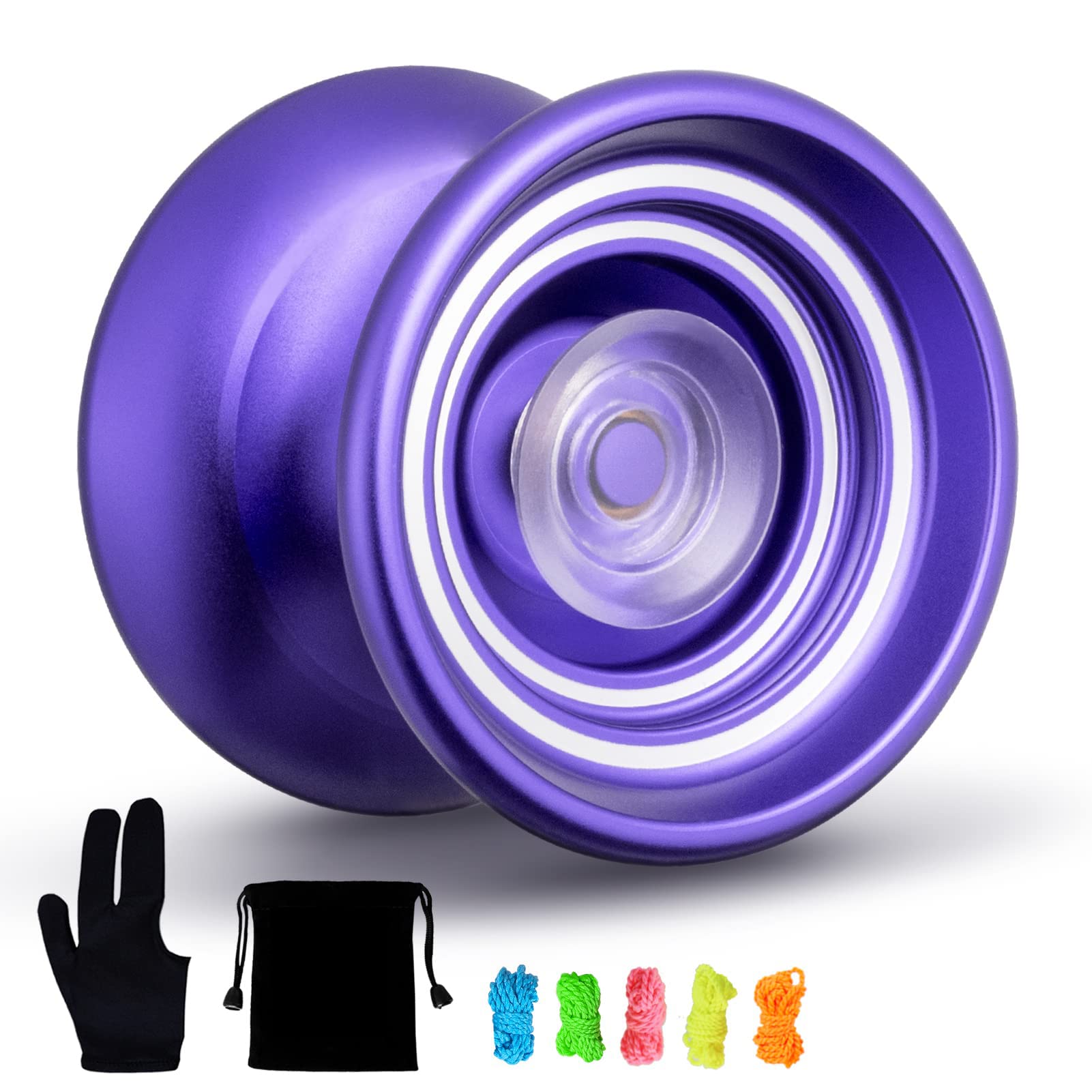 Sponsored Ad – KASTWAVE Responsive Yoyo K7, Excellent Purple Metal Yoyo for Beginners, High Quality, A Very Popular Toy for Kids, Friends, Families, Etc with Yoyo Bag + Yoyo Glove + 5 Yoyo Strings