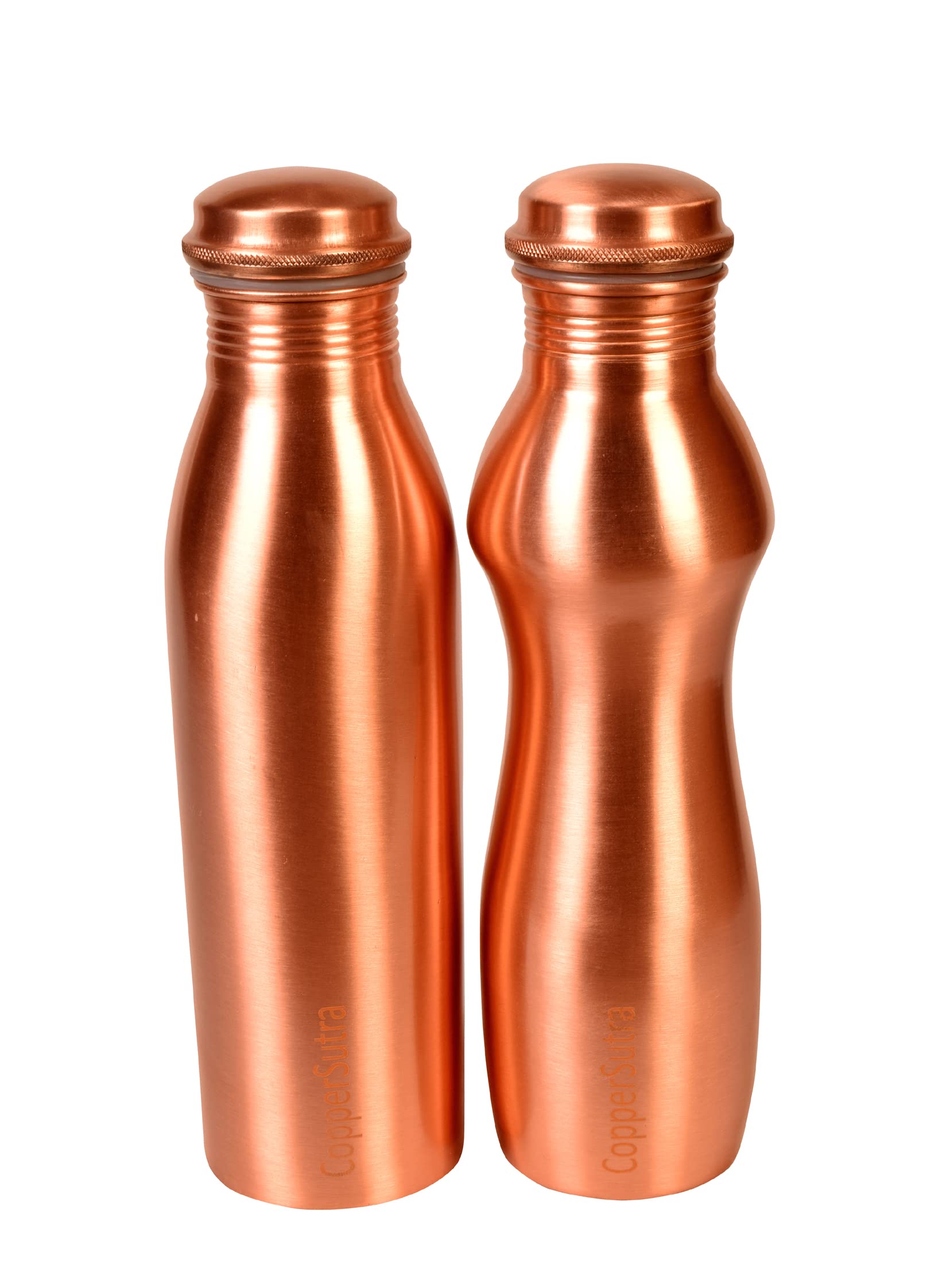CopperSutra Pure Copper Couple Water Bottles Set of 2, (850 ml +