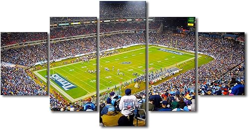 Vista 403 de Cuadros de estadios deportivos de fútbol americano de Minnesota, cuadros de vikingos, 5 paneles, lienzo para pared, arte de pared del estadio