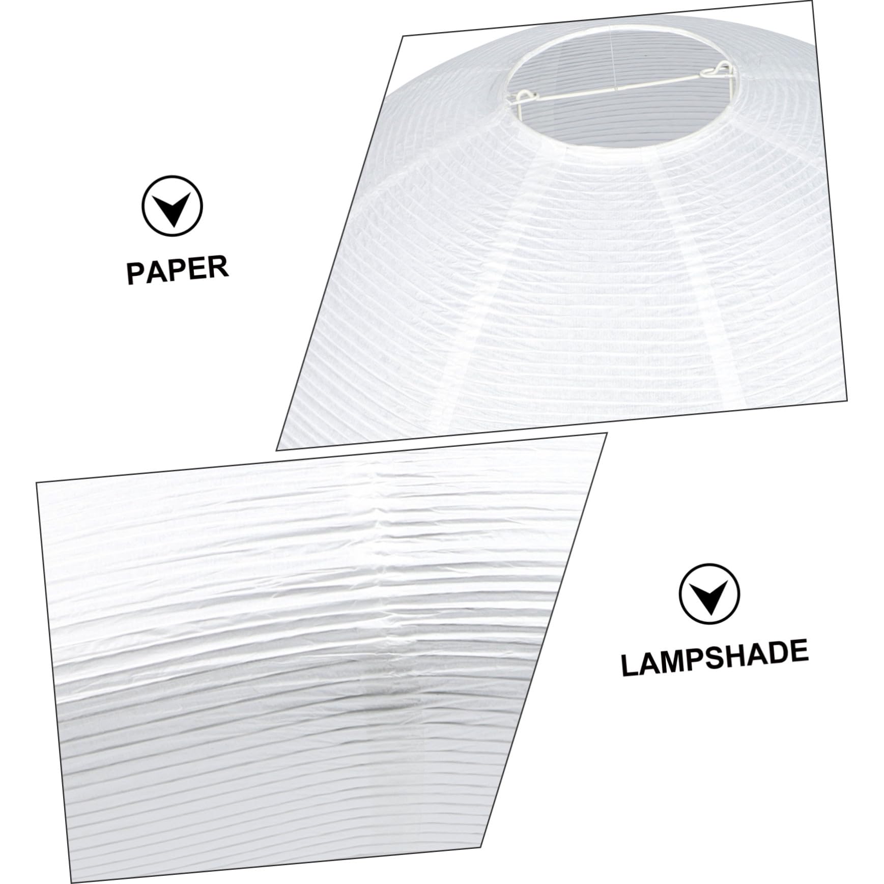 Paralume Sospensione in Carta Bianco per Lampada da Soffitto | Metallo Incluso, per Soggiorno e Camera da Letto, Luce Morbida, Montaggio Semplice