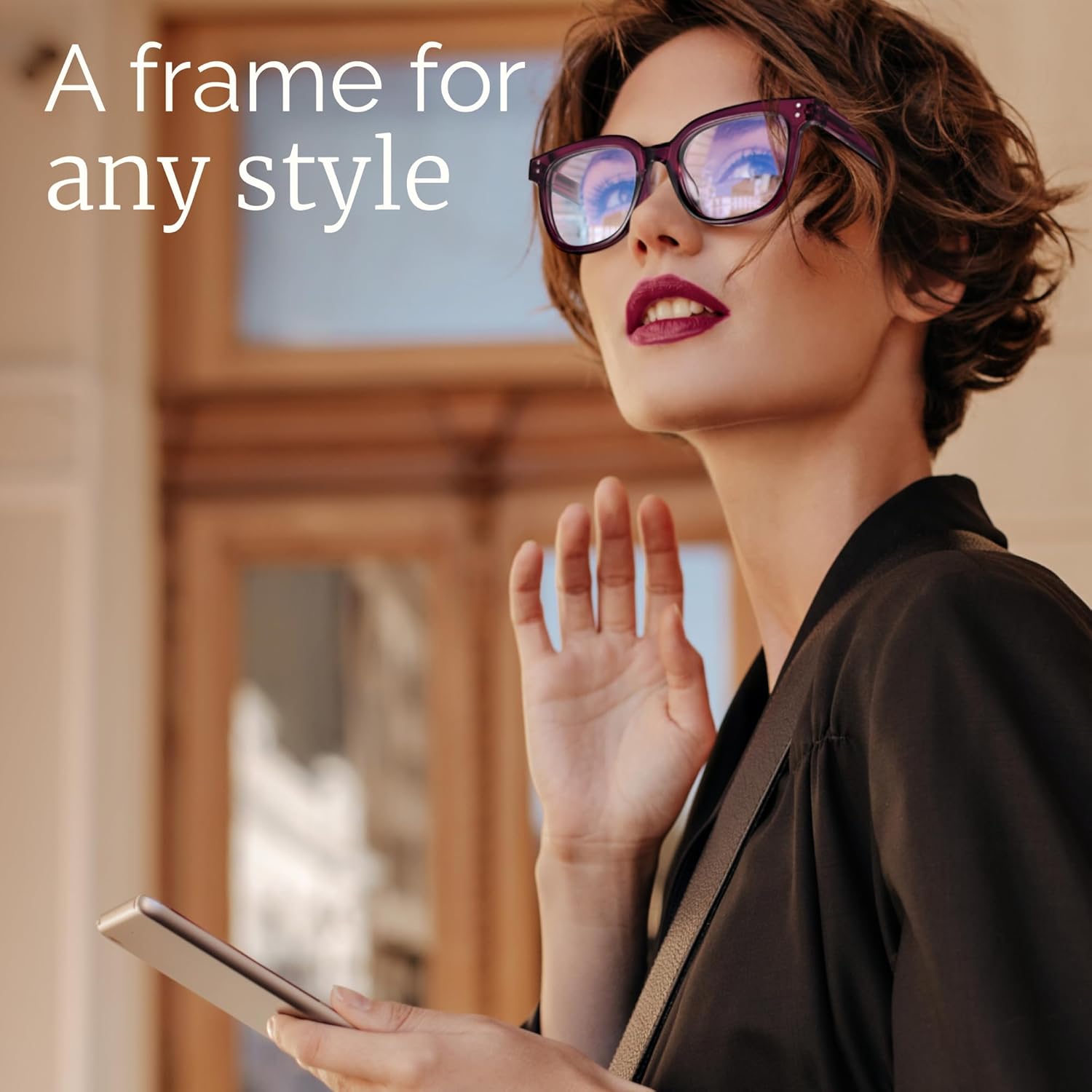 miyya Blue Light Glasses for Women & Men – Oversized UV & Blue Light Blocker Chunky Frames, Stylish Eyewear Accessories Violet Indigo (Transparent) Clear