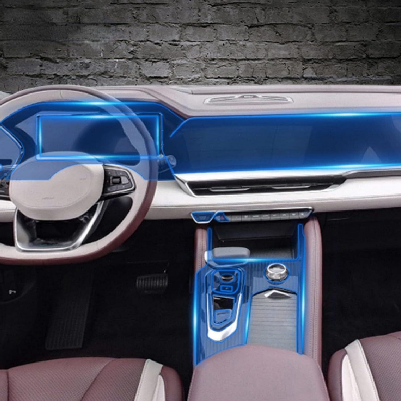 Evita el desgaste con la película protectora de TPU para interior de coche Geely Xingyue L