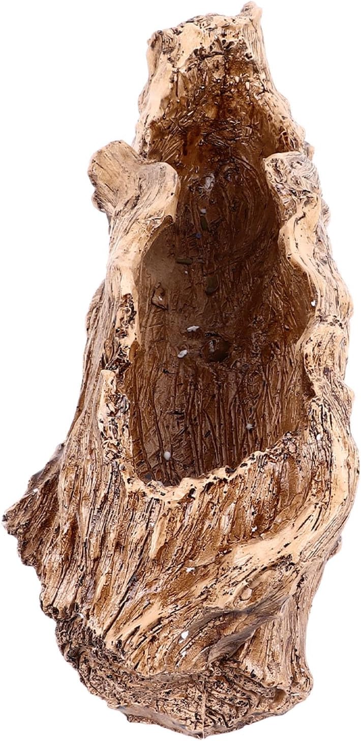 Yosoo Artificial Driftwood Log Planter Vintage Flower Pot for Home Garden Decoration Desktop Window Sill