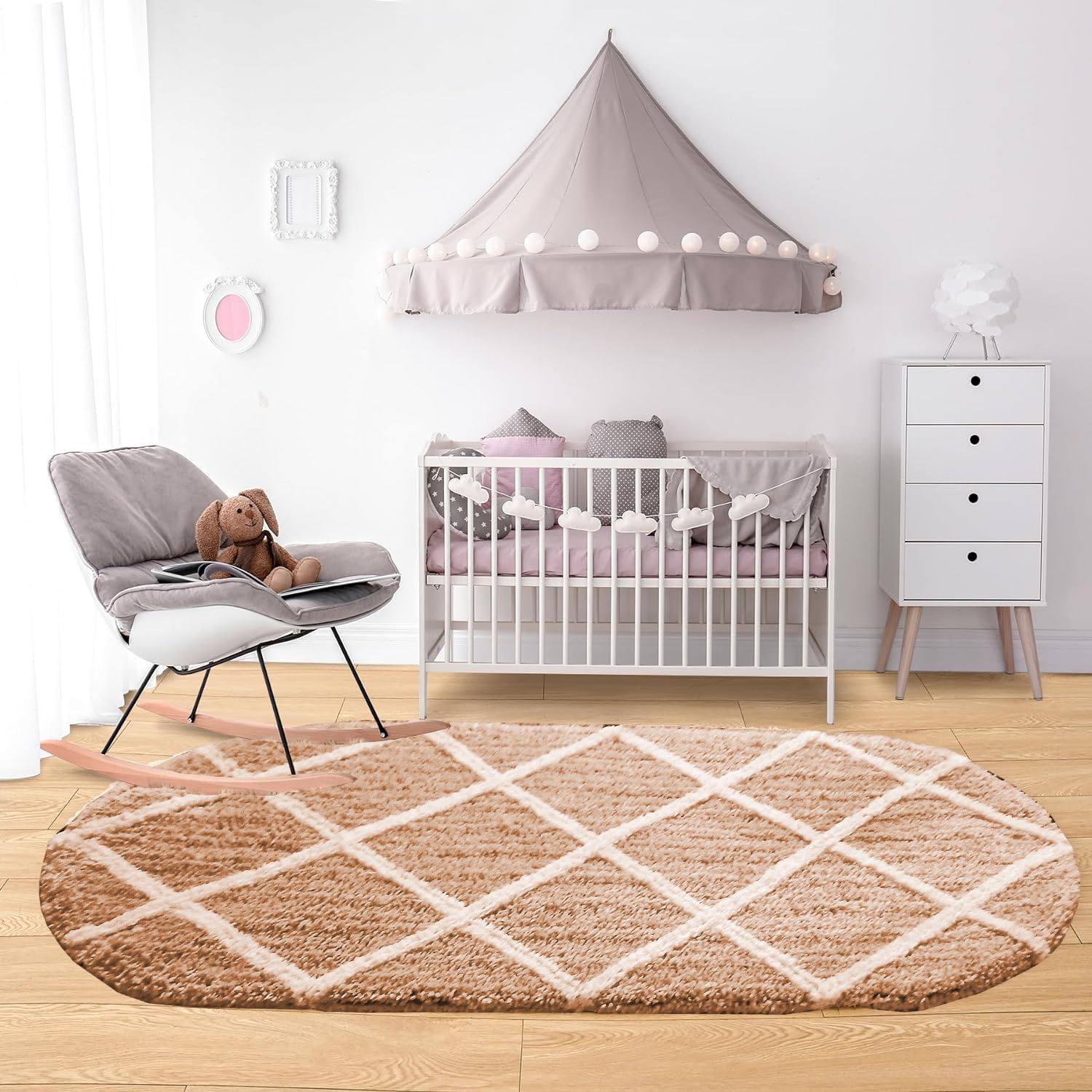 Aawasrug Present Rectangle Shap Carpet 2 inch Pile for Room,Hall,Studyroom ETC.,Beige and Ivory BColor, Size 2x6 feet
