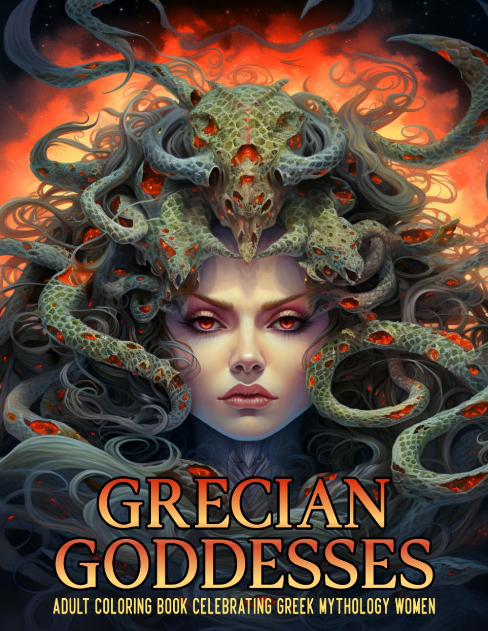 Grecian Goddesses: Adult Coloring Book Celebrating Greek Mythology Women | Grayscale Portrait Coloring Books (Fantasy Femmes - Pretty Women's Portraits Coloring Journey)