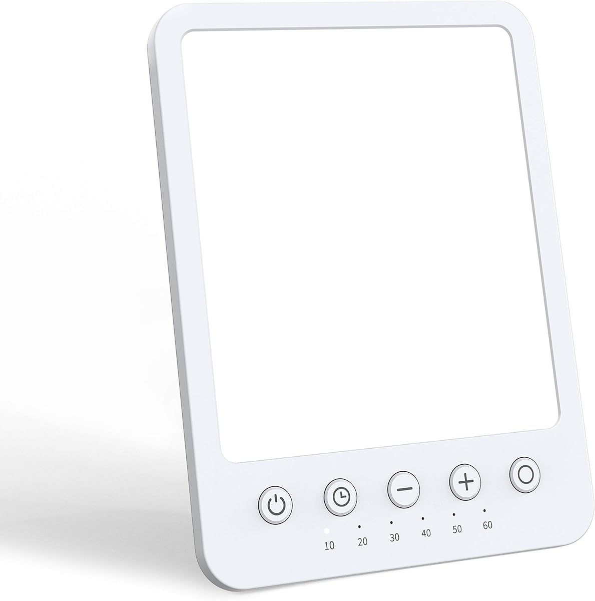 Magicteam Therapy Sun Lamp 10000 Lux LED White Warm Light with 10 Adjustable Brightness and 7 Timer with Memory Function and 2 Flexible Placement (White)