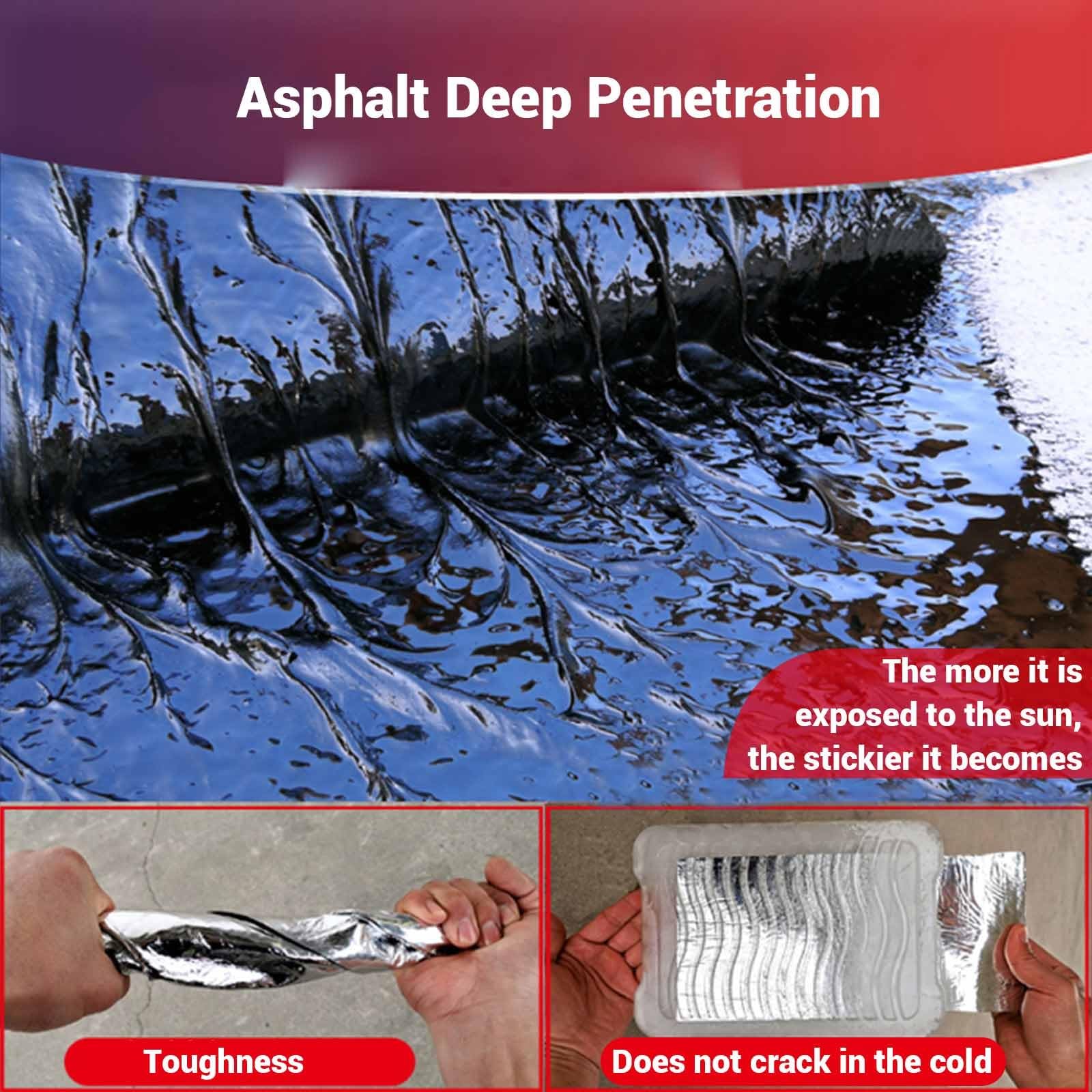 Cinta de Betún Autoadhesiva de Aluminio, Cinta Impermeabl Sellador de Grietas 2.0 mm Espesor Rollo Adhesivo de Tela Asfáltica para Fugas en Techo Grietas Ventanas Tuberías