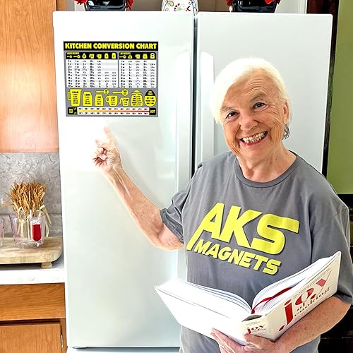 Miniatura 10 de Imán de tabla de conversión de medidas de cocina, extra grande, fácil de leer, decoración magnética de cocina - Herramienta de medición de recetas