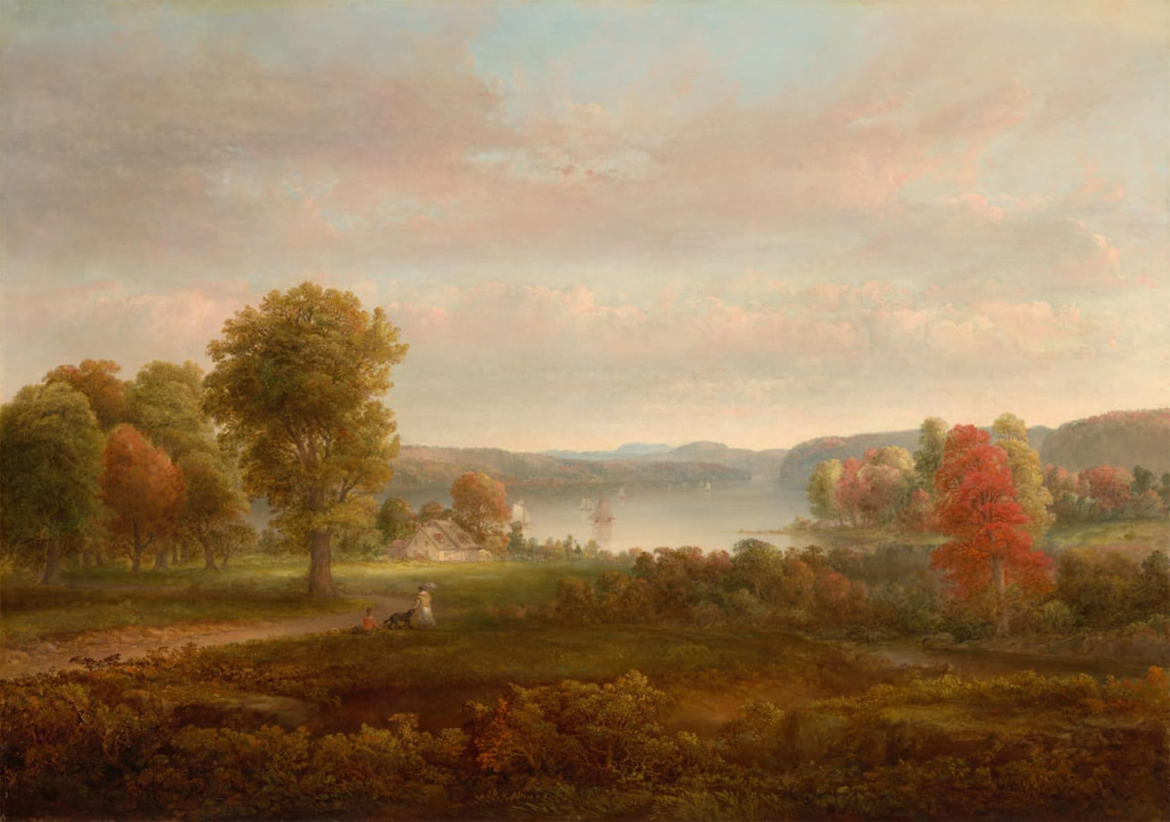 POSTERIIk Famous Animal Posters Vintage Picture View on the Hudson in Autumn by Doughty Modern Wall Decor for Home Decor 60x90cm