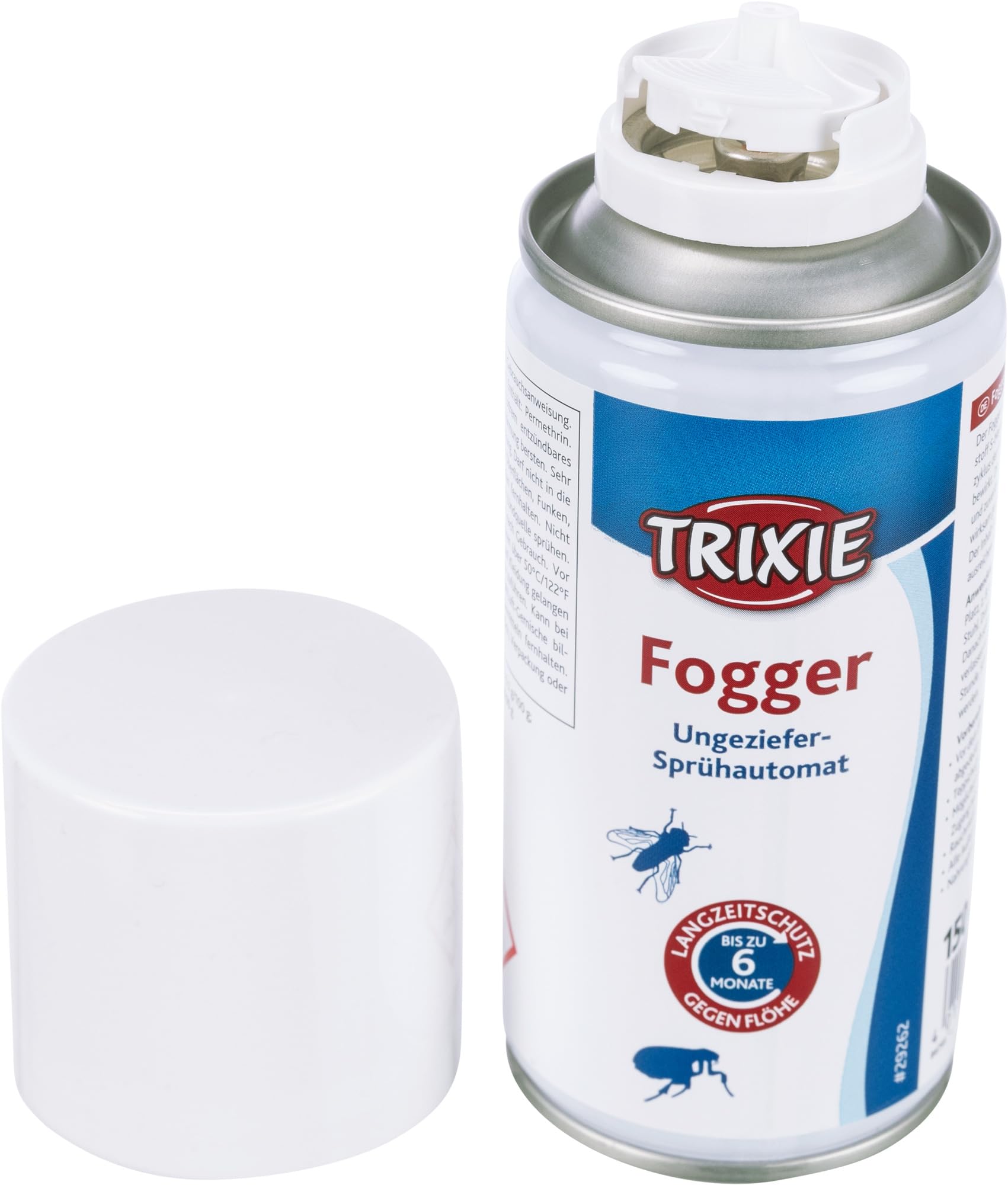 TRIXIE Fogger Ungeziefer-Sprühautomat, bis 60 m², 150 ml – Sofort- und Langzeitwirkung – Effektiv gegen Flöhe, Zecken, Schaben und Milben – Bis zu 6 Monate Schutz – Einfache Anwendung – 29262
