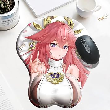 FORKIS Anime Mouse 3D Chest Mouse Pad Gaming Anime Mousepad With Wrist Rest Desk Mat