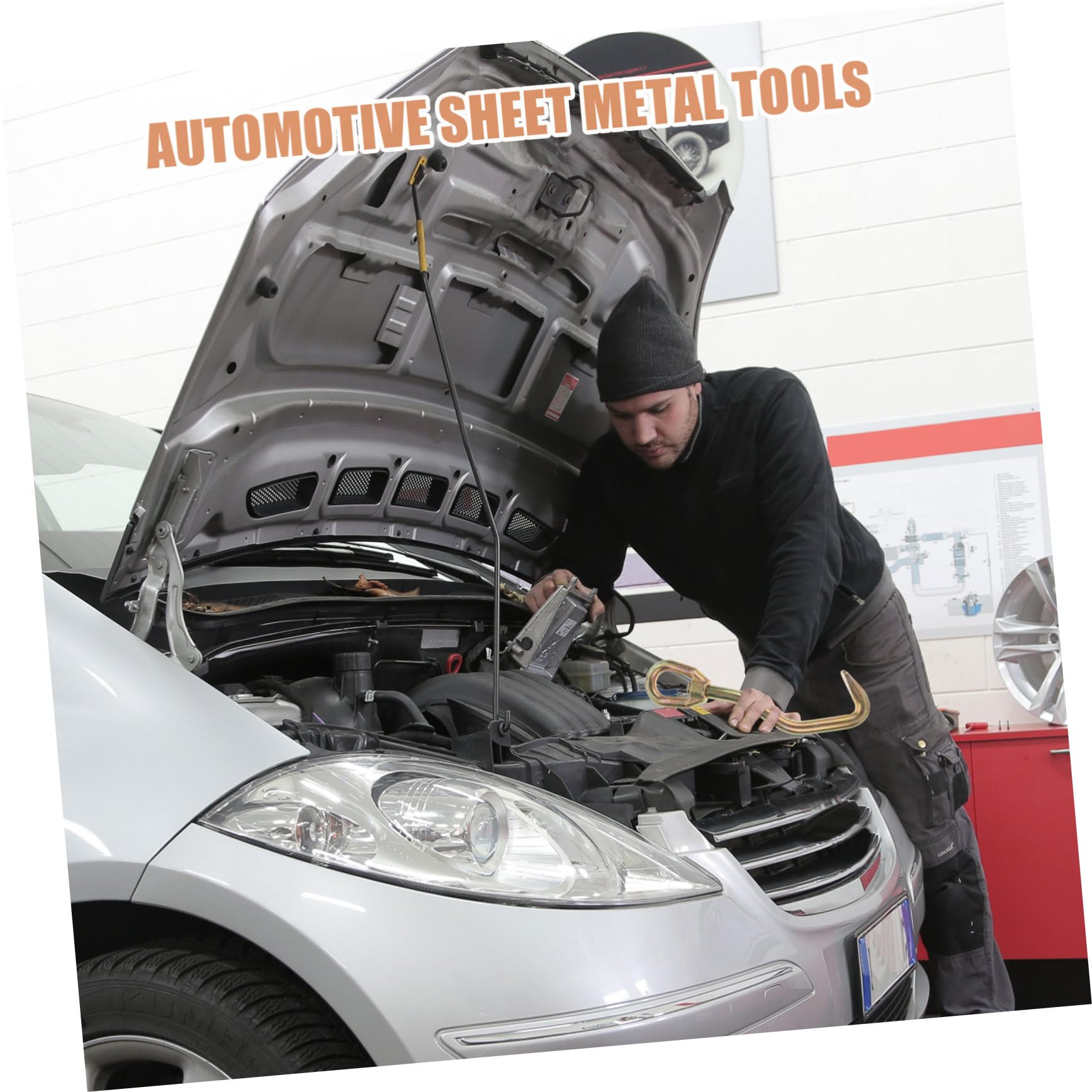 Gancio per Carrozzeria Estrattore di Ammaccature in Metallo Resistente Meccanismo di Fissaggio Stabile, Strumento per Riparazione Lamiere Auto Professionale per Officine e Carrozzieri
