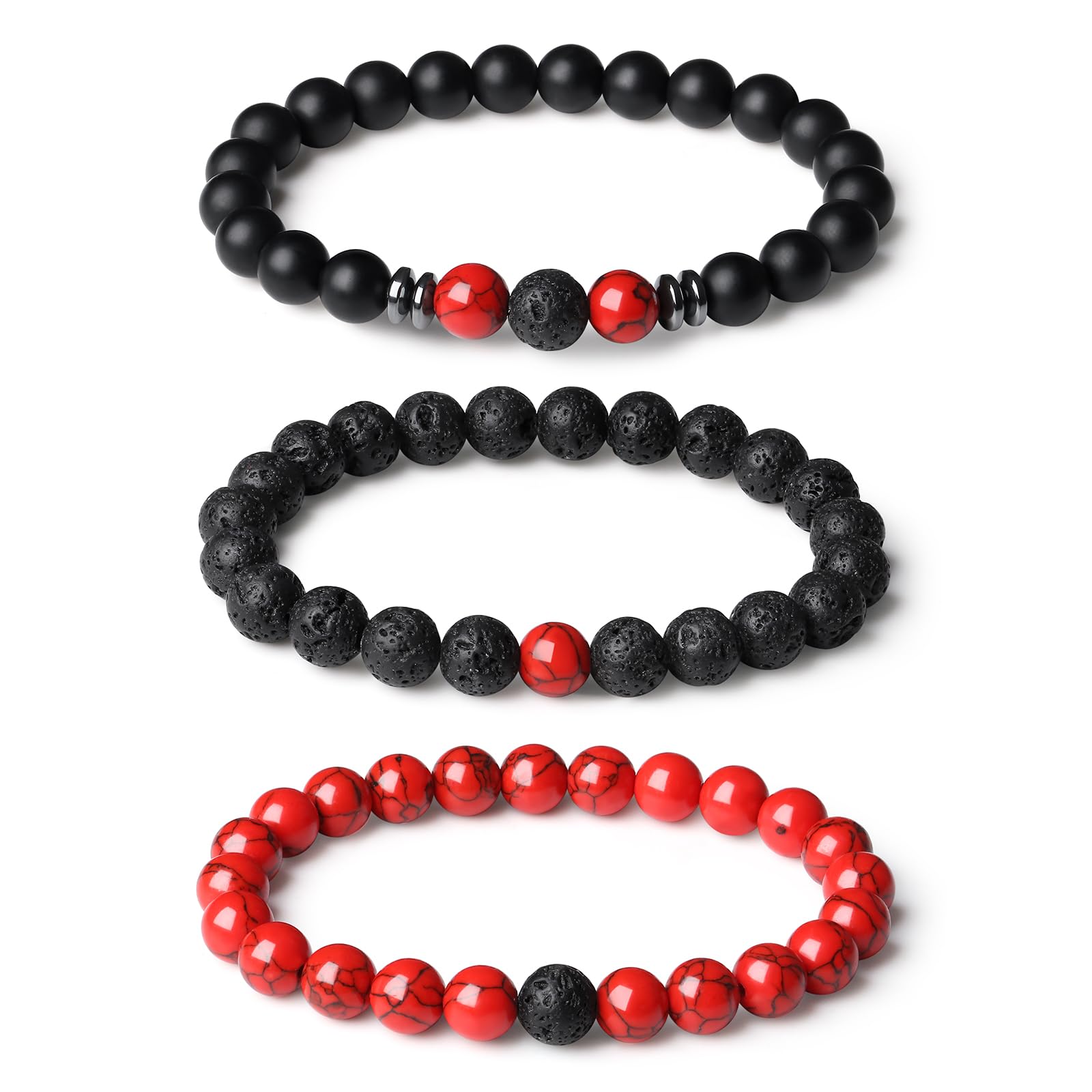 XIANNVXI Herren Armband Perlenarmband 8mm Naturstein Tigerau