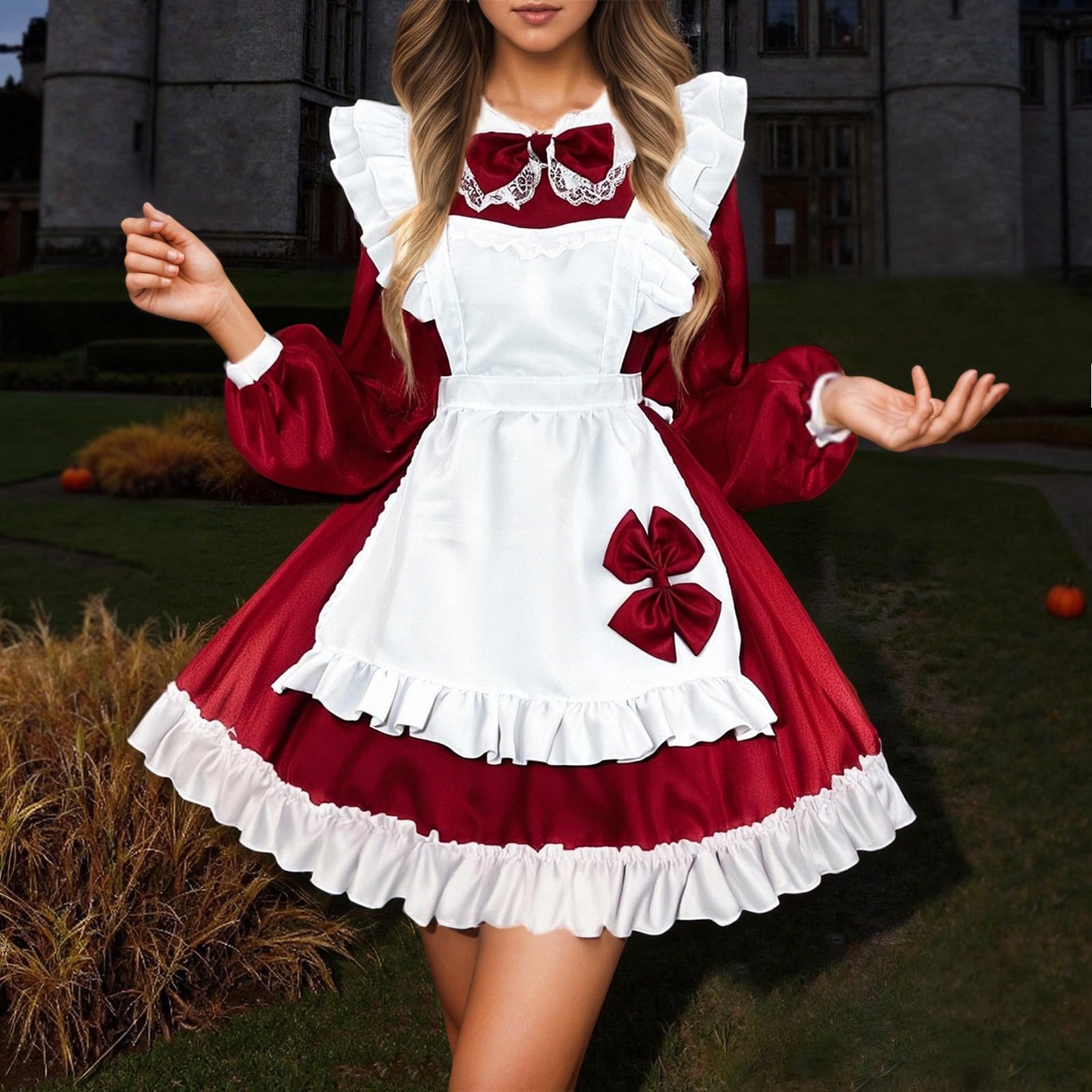 Generisch 2026 Disfraces de cosplay elegantes trajes góticos elegantes vestidos oscuros para actuaciones lindo disfraz de manga larga versátil moda etapa con encanto victoriano sofisticación femenina