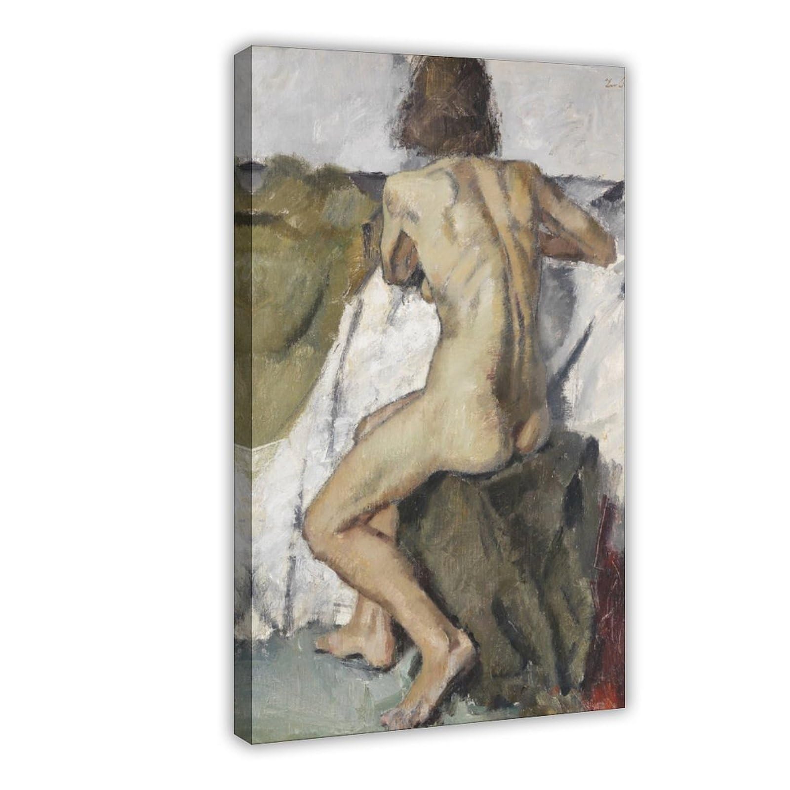 Sitzender Weiblicher Rückenakt Canvas Poster for Dorm Room Decor Gift