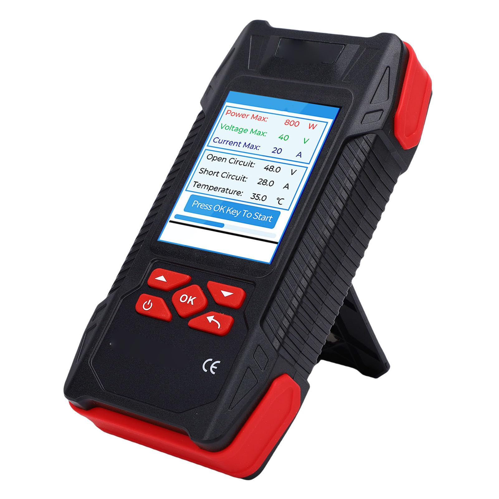 Tester per Pannelli Solari, Misuratore MPPT Intelligente di Potenza Massima 2000 W Tester per Moduli Fotovoltaici con Display LCD da 3,2 Pollici Retroilluminazione Mantenimento Dati per