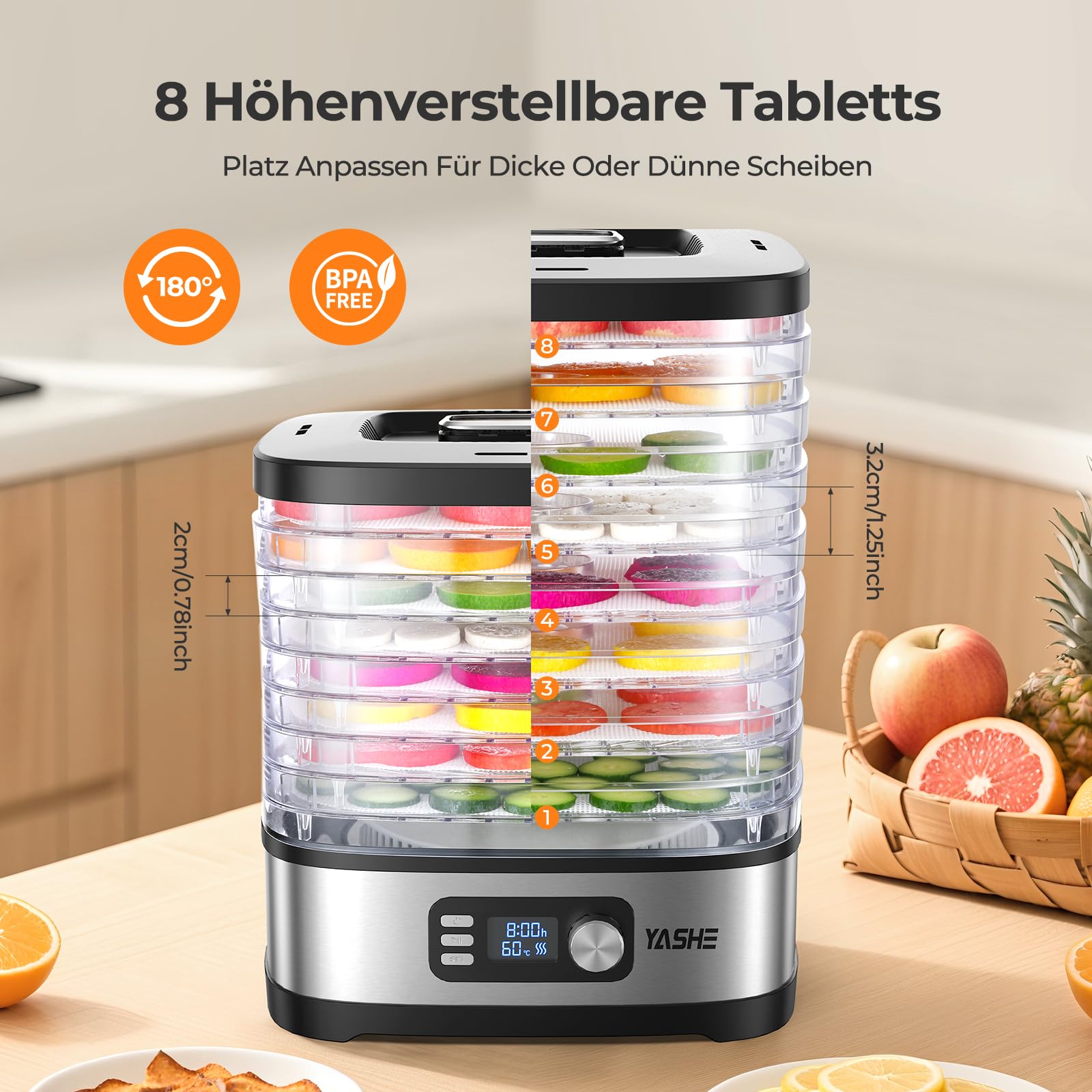 Yashe 8-Etagen Dörrautomat – Bild 4
