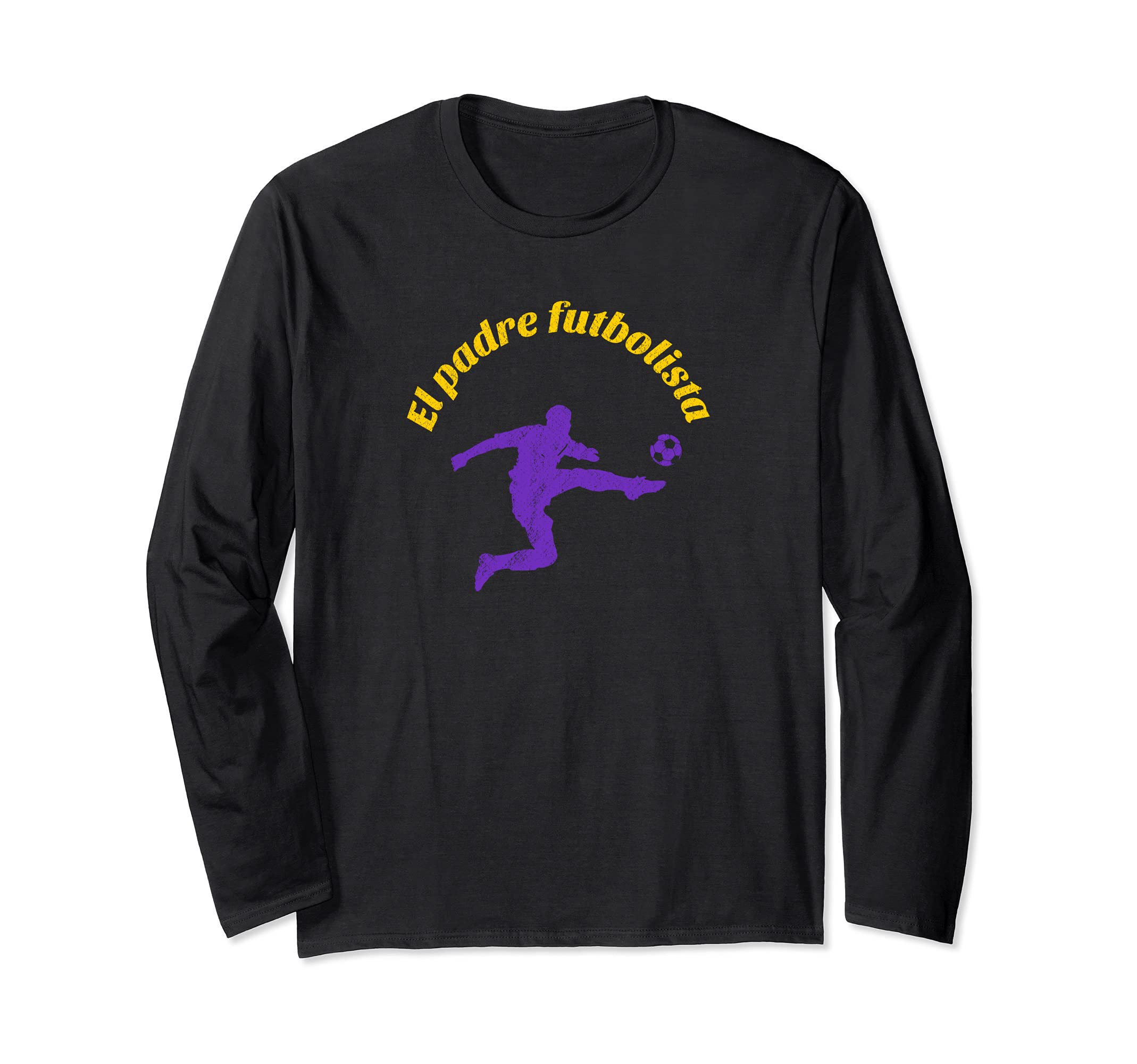 El Padre Futbolista Football Dad Long Sleeve T-Shirt, Black
