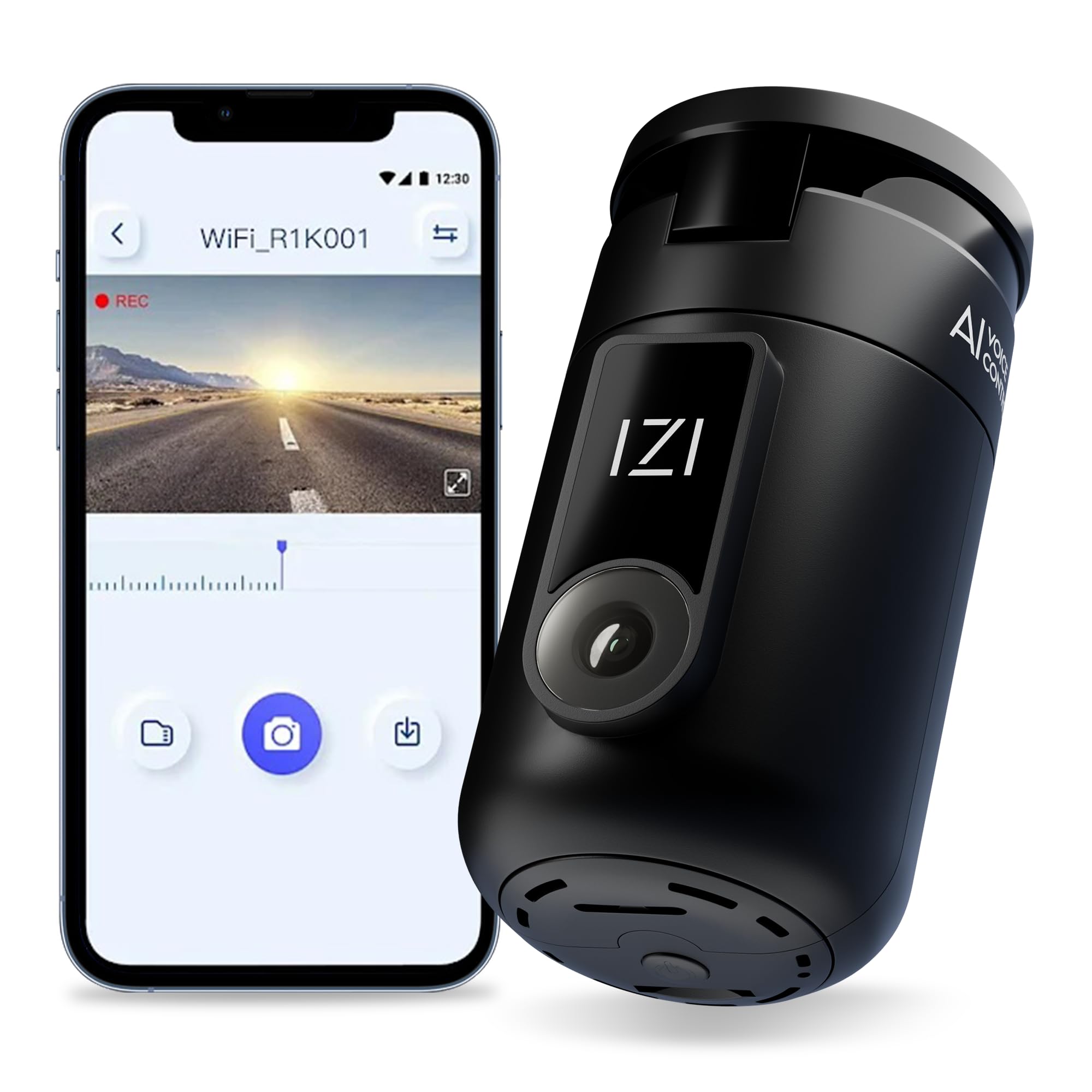 IZI Drive360 Dash Cam for Car, 360° Rotatable Car Camera, AI Voice Control, Full HD 1080P @30FPS, 170° Wide Lens, 24/7 Parking & Impact Detection, 128GB Support, Type-C Fast Connect, Built-in Mic-image-44
