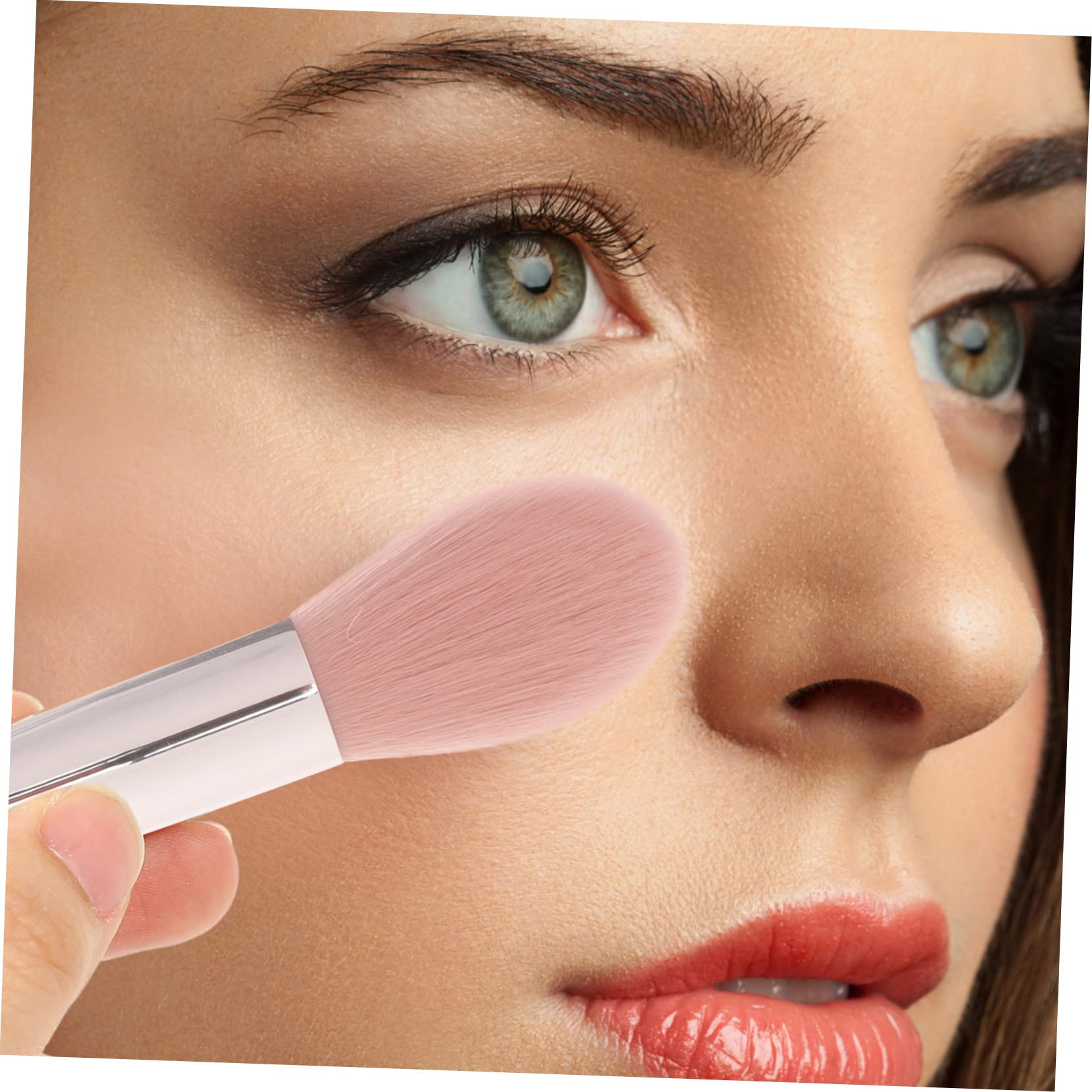 OSOLADY 2pcs Cosmetic Women Makeup Brush Facial Makeup Brush Soft Bristles Powder