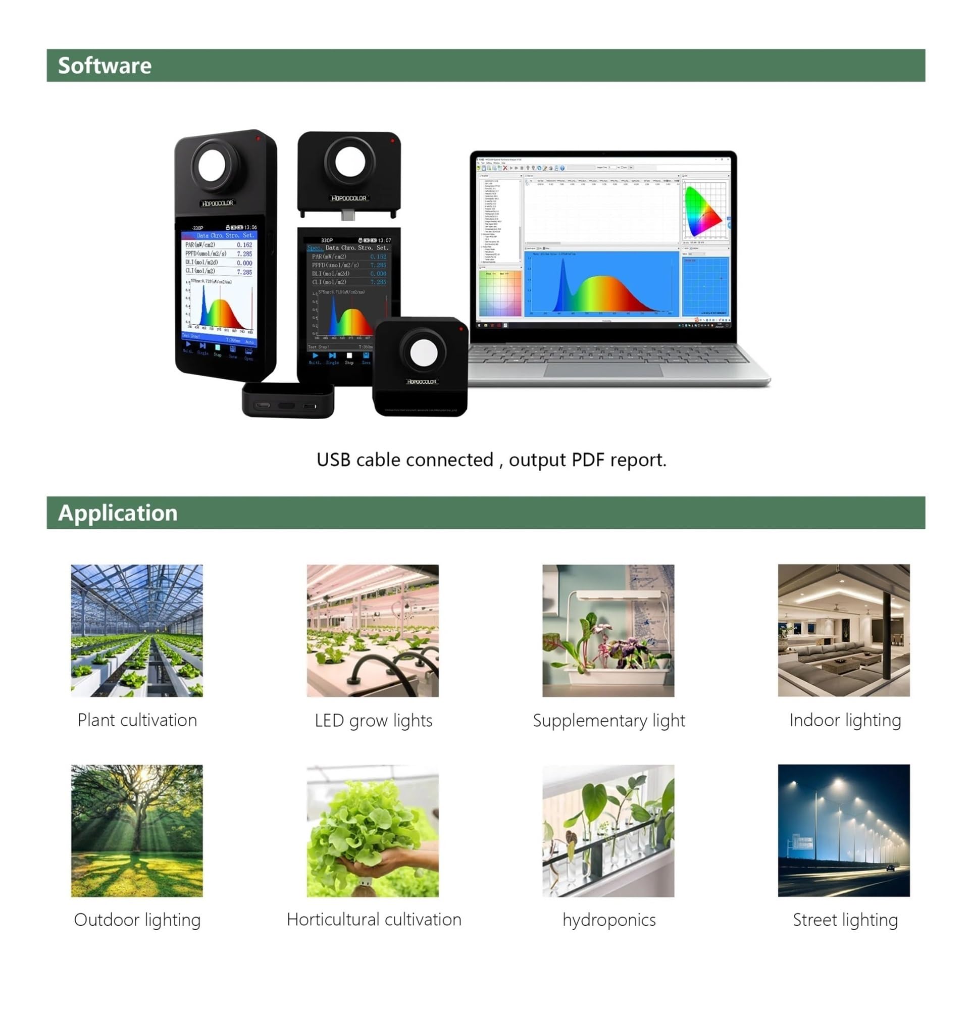 Espectrofotómetro, Espectrómetro Portátil For Luces De Cultivo Interior, Mide El Espectro Completo