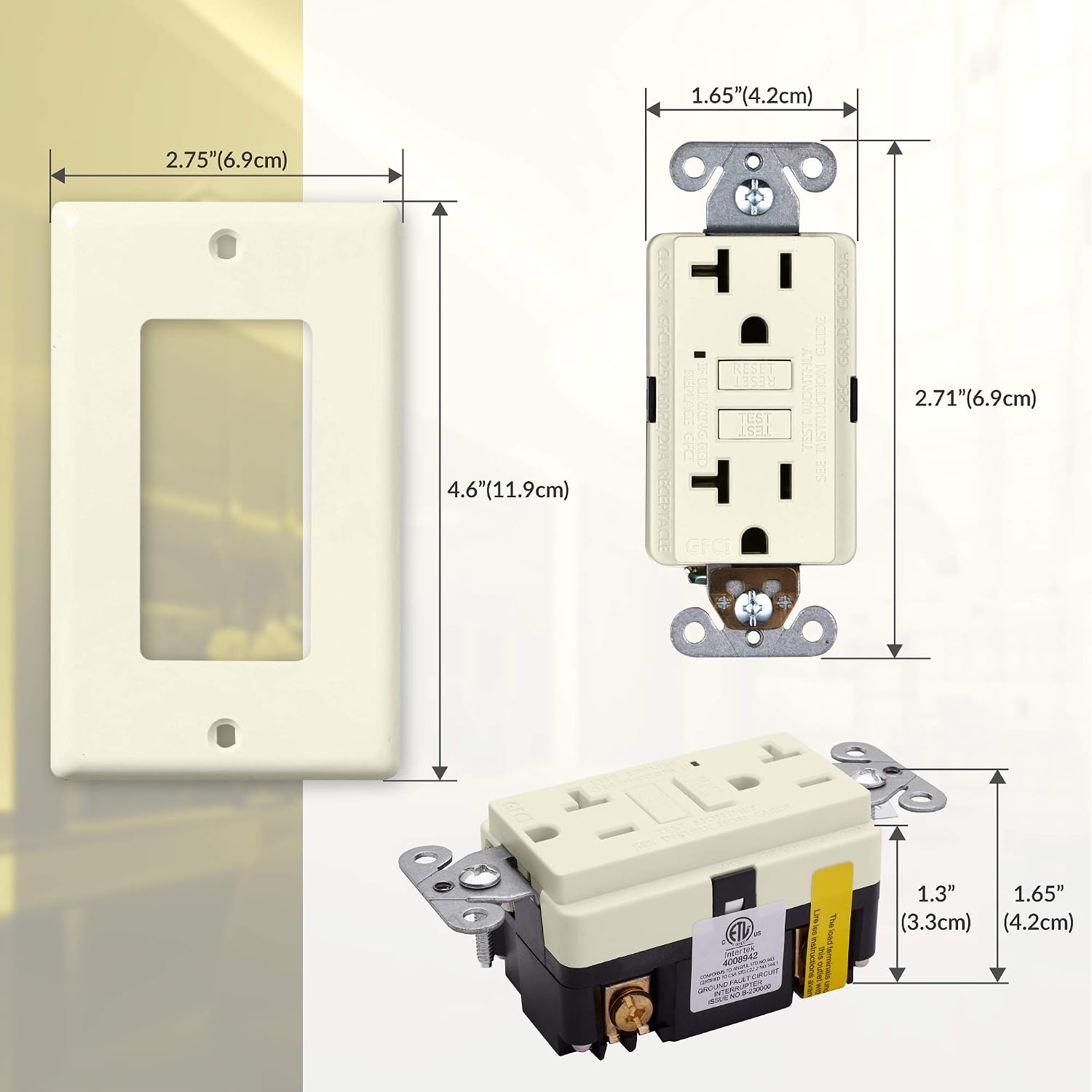 Prоduсt Dеаl Faith 20A GFCI Outlet, Non-Tamper-Resistant GFI Duplex Receptacles with LED Indicator, Self-Test Ground Fault Circuit Interrupter with Wall Plate, ETL Listed, Light Almond Flаѕh Dеаlѕ - 80% оƒƒ Faith 20A GFCI Outlet, Non-Tamper-Resistant GFI Duplex Receptacles with LED Indicator, Self-Test Ground Fault Circuit Interrupter with Wall Plate, ETL Listed, Light Almond