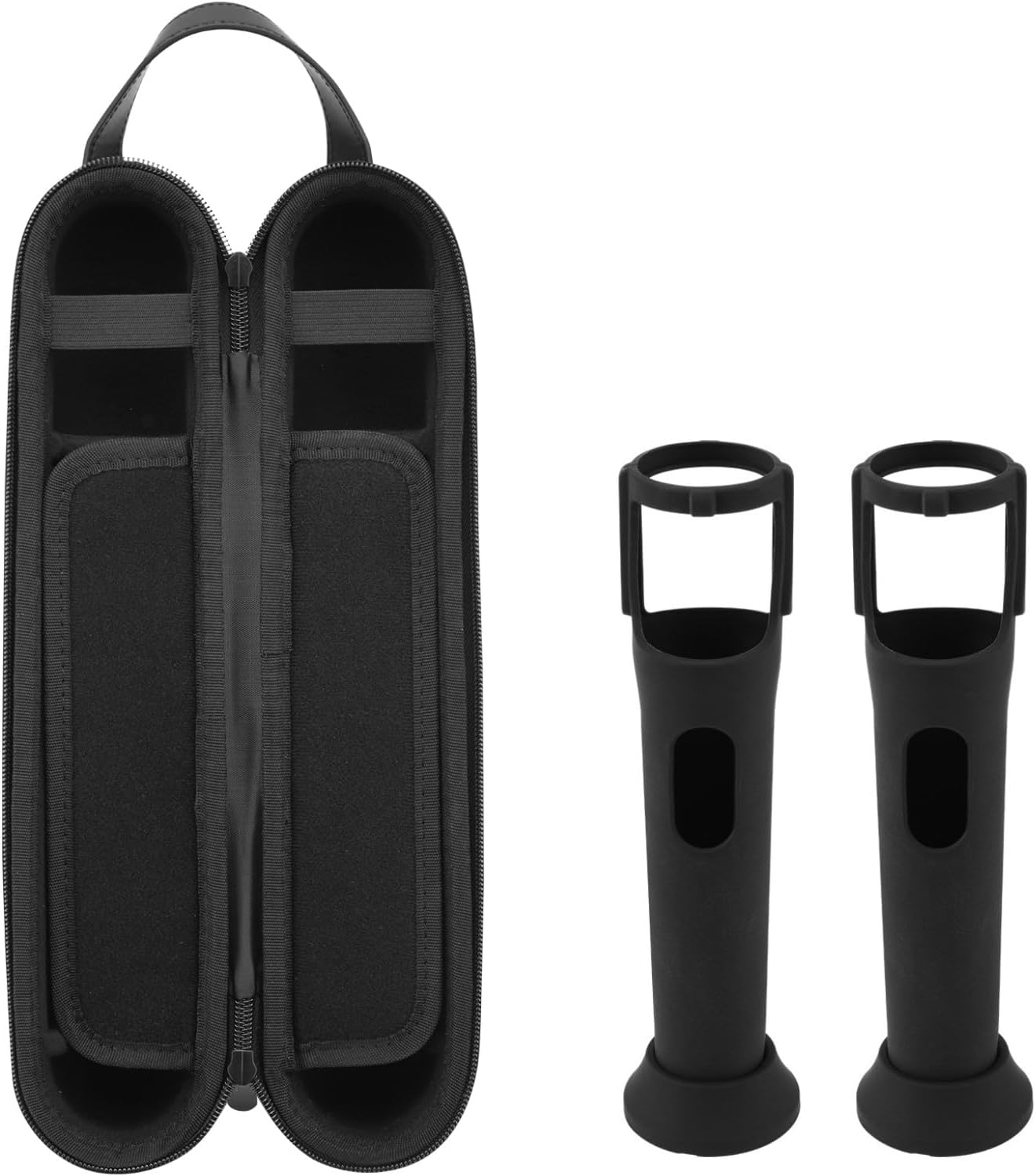 TXEsign Hard EVA Microphone Case and Silicone Case for JBL PartyBox Wireless Mic with Rechargeable Battery, Handheld Travel Bag and 2 Pack Silicone Cover for JBL PartyBox Wireless Microphone