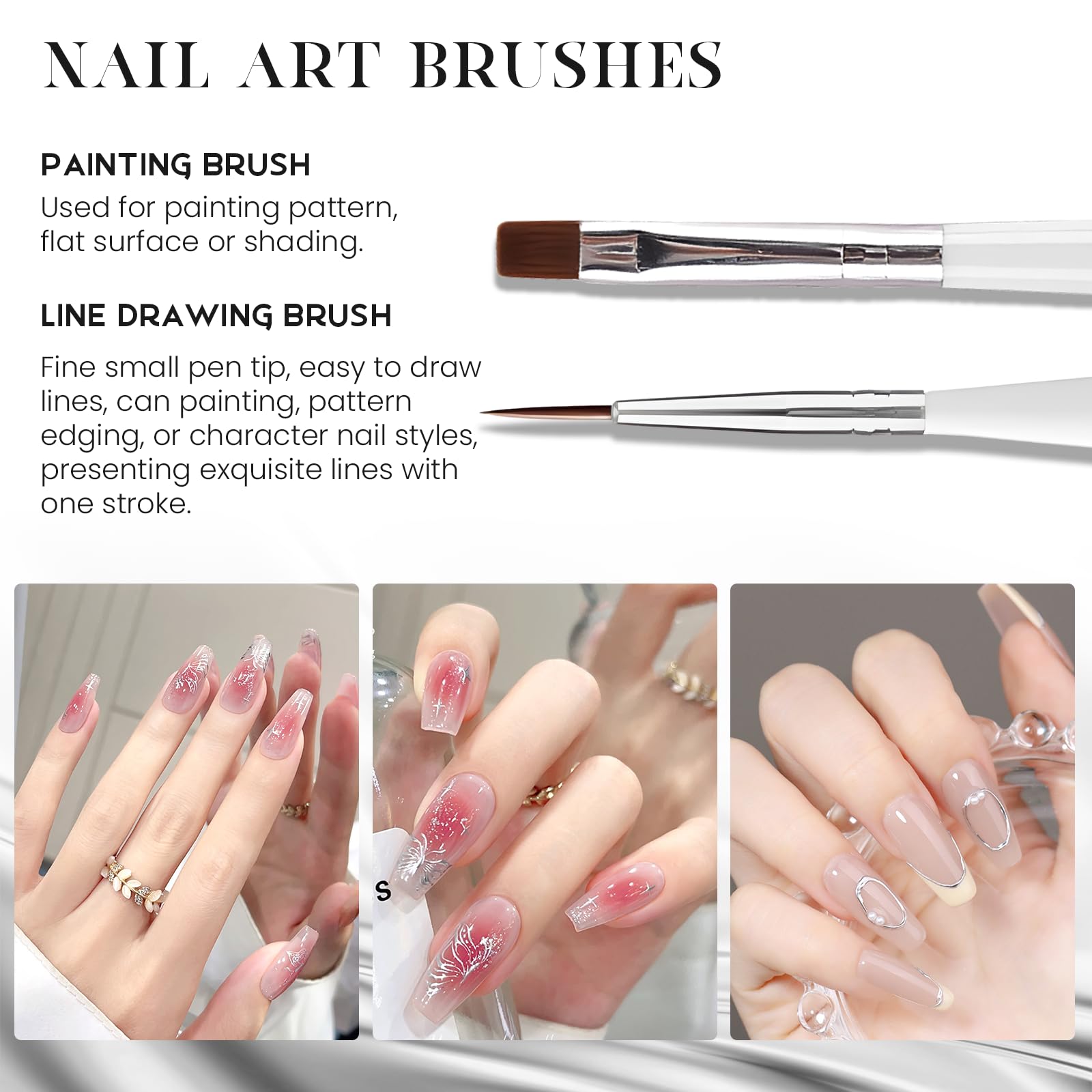 Gel de peinture métallique pour ongles, liner métallique, kit de peinture à jour, gel UV réfléchissant fort, avec pinceaux, gel à ongles, or clair