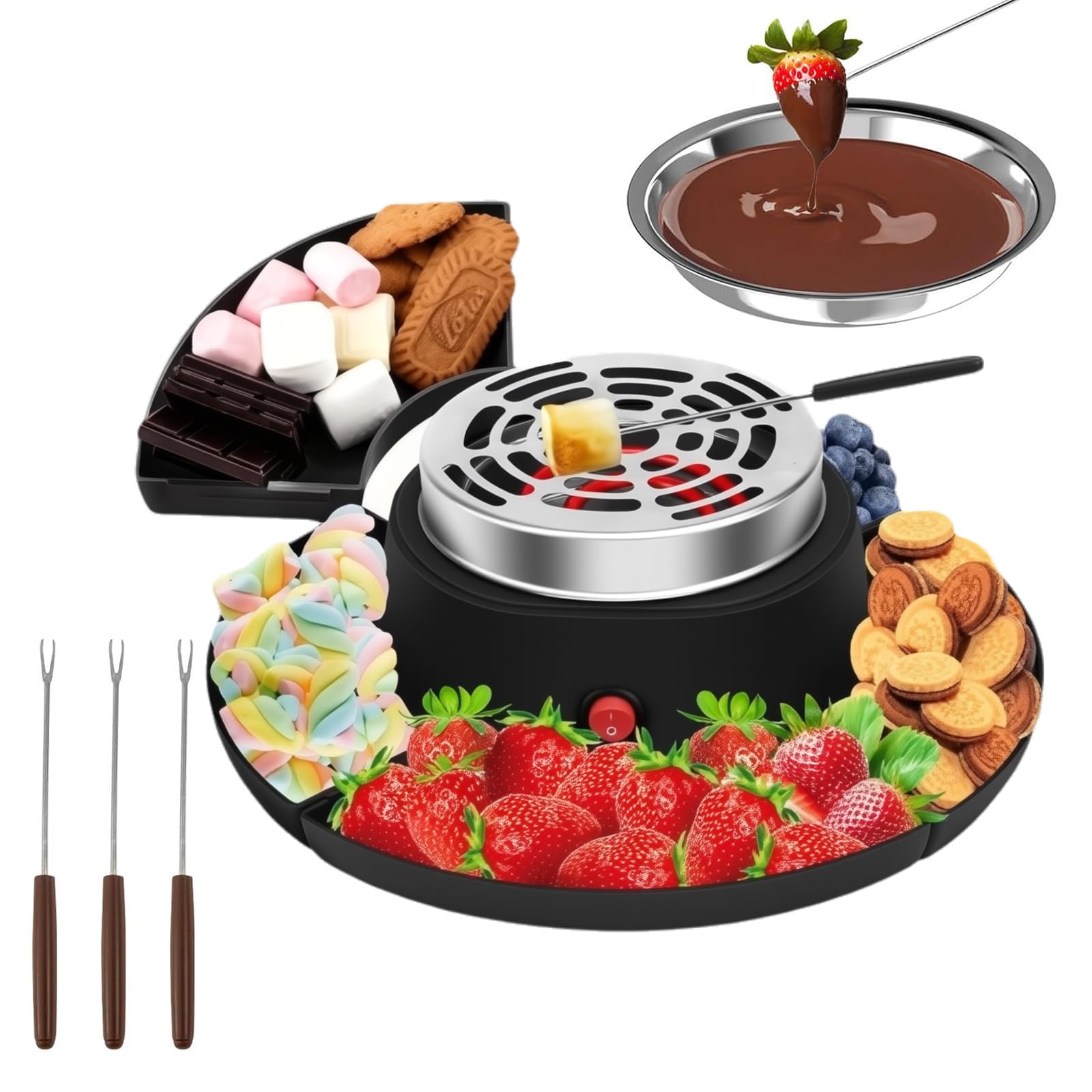 Rôtissoire à guimauve électrique pour des soirées smores en famille et fondue au chocolat