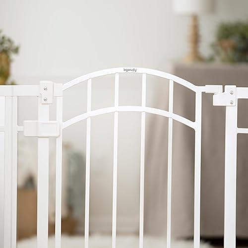 Miniatura 12 de Ingenuity Puerta decorativa extra alta para bebés y perros, 28.5"-48" de ancho, 36" de alto, con herrajes o montaje a presión, instálala en la parte